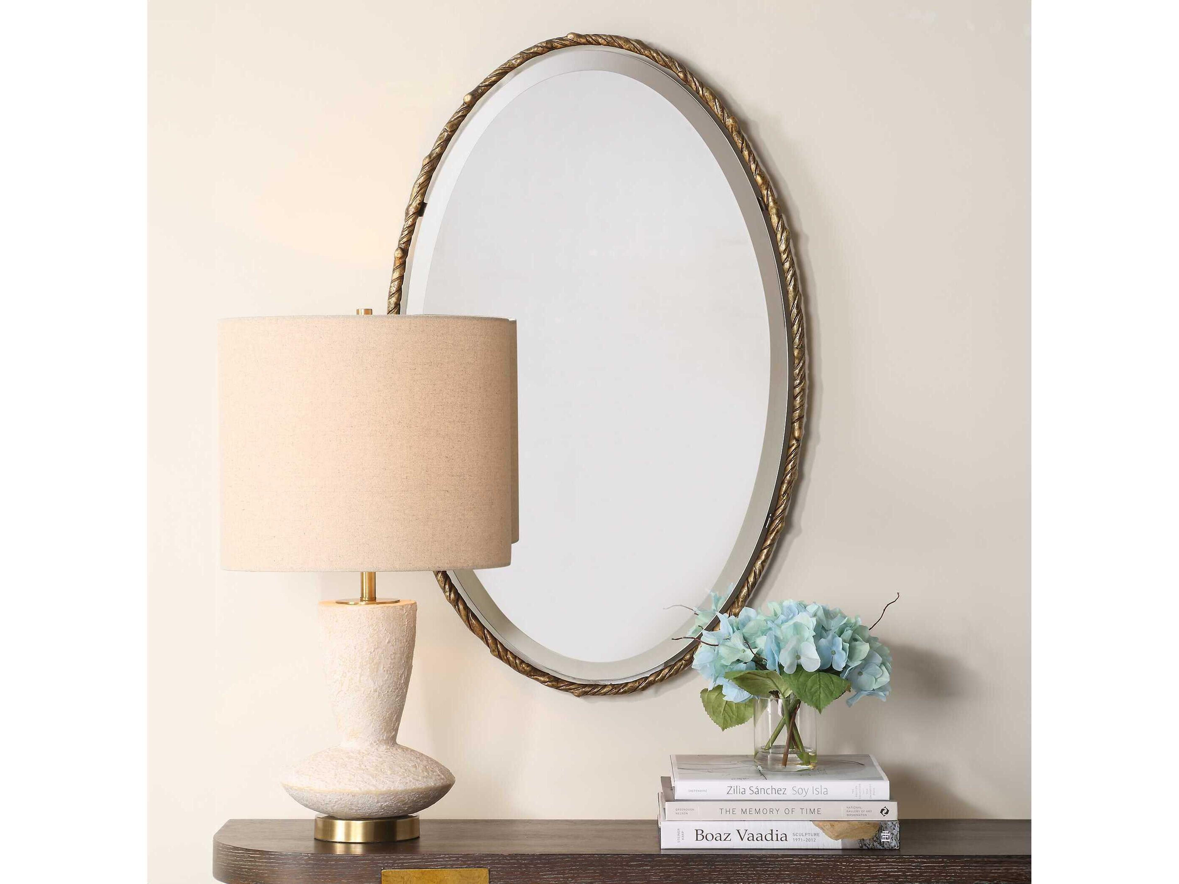 Uttermost Twisted Branch Antique Gold Oval Wall Mirror