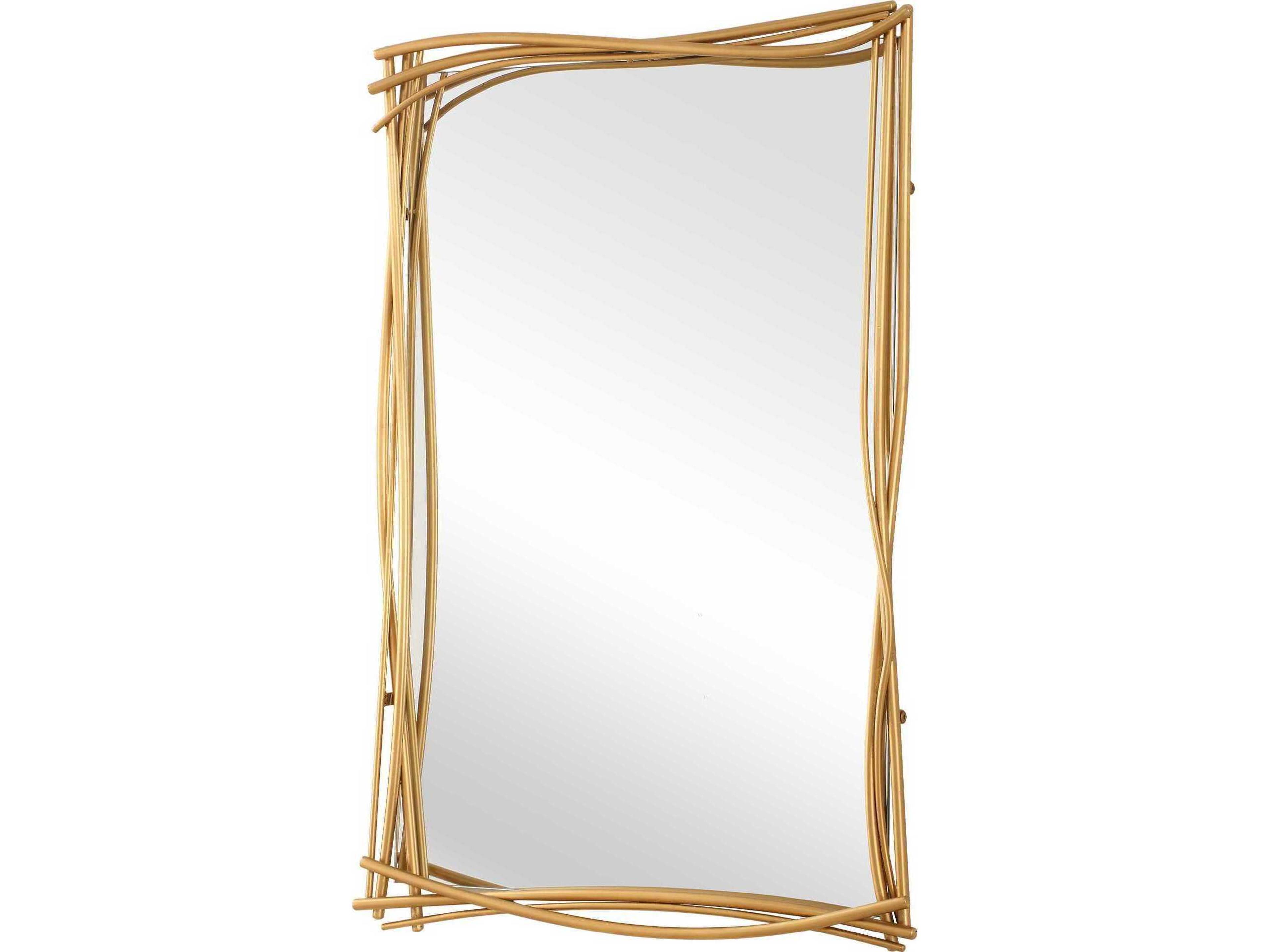 Uttermost Curved Branches Gold Leaf Rectangular Wall Mirror