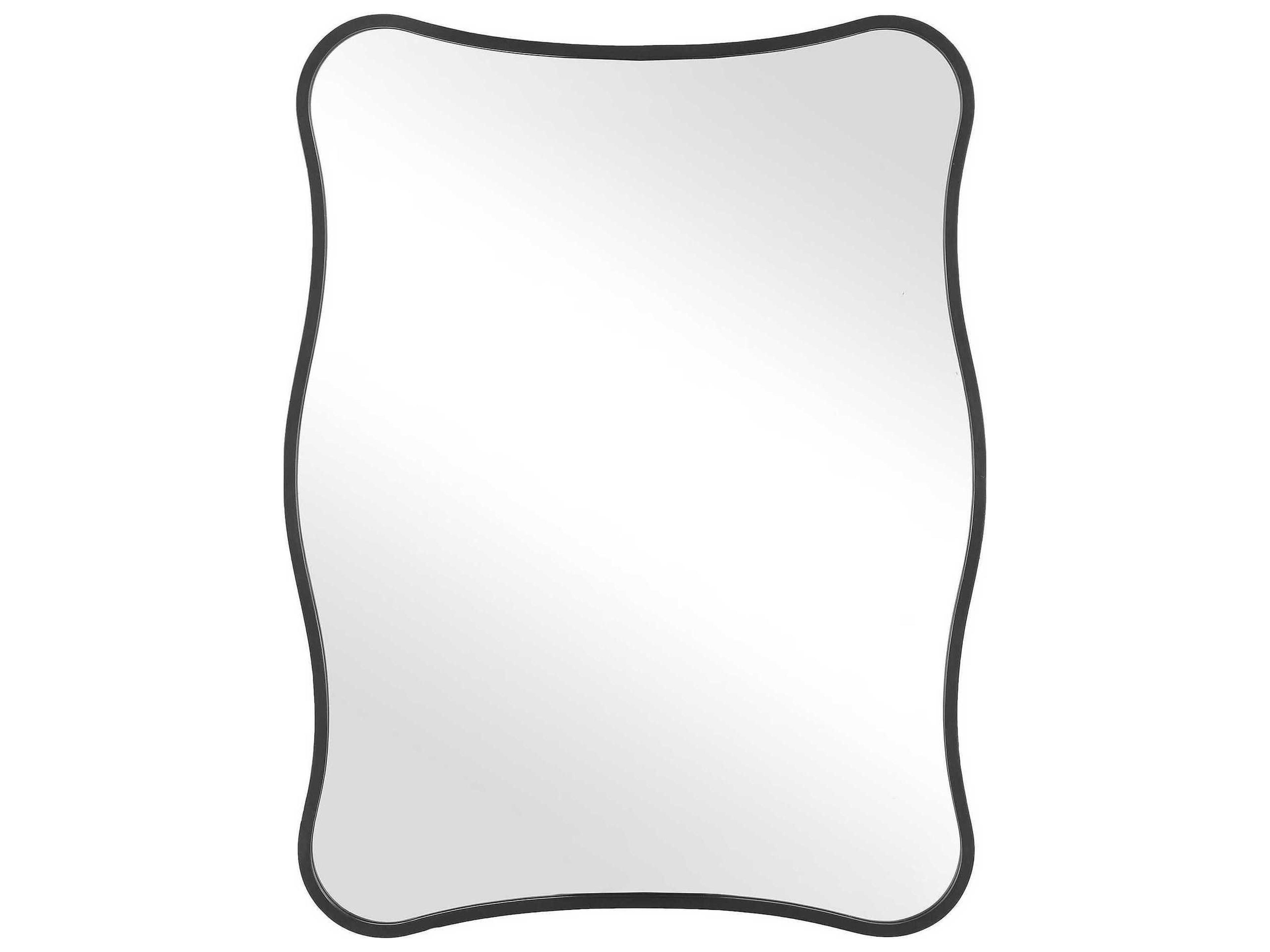 Uttermost Pavia Satin Black Rectangular Wall Mirror