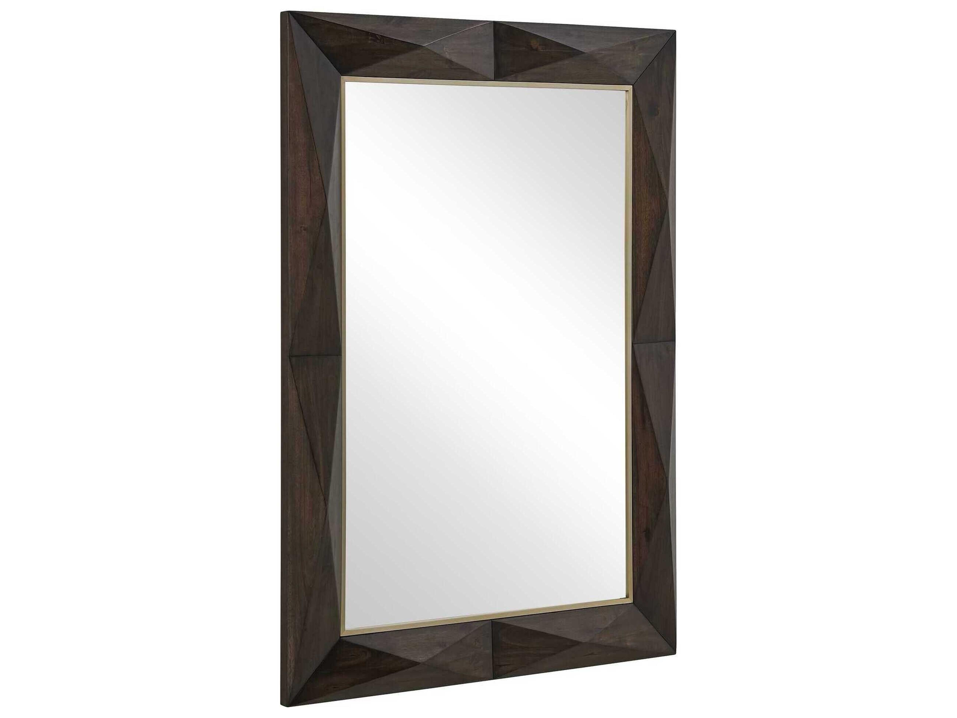 Uttermost Diamond In The Rough Dark Walnut Stain Rectangular Wall Mirror
