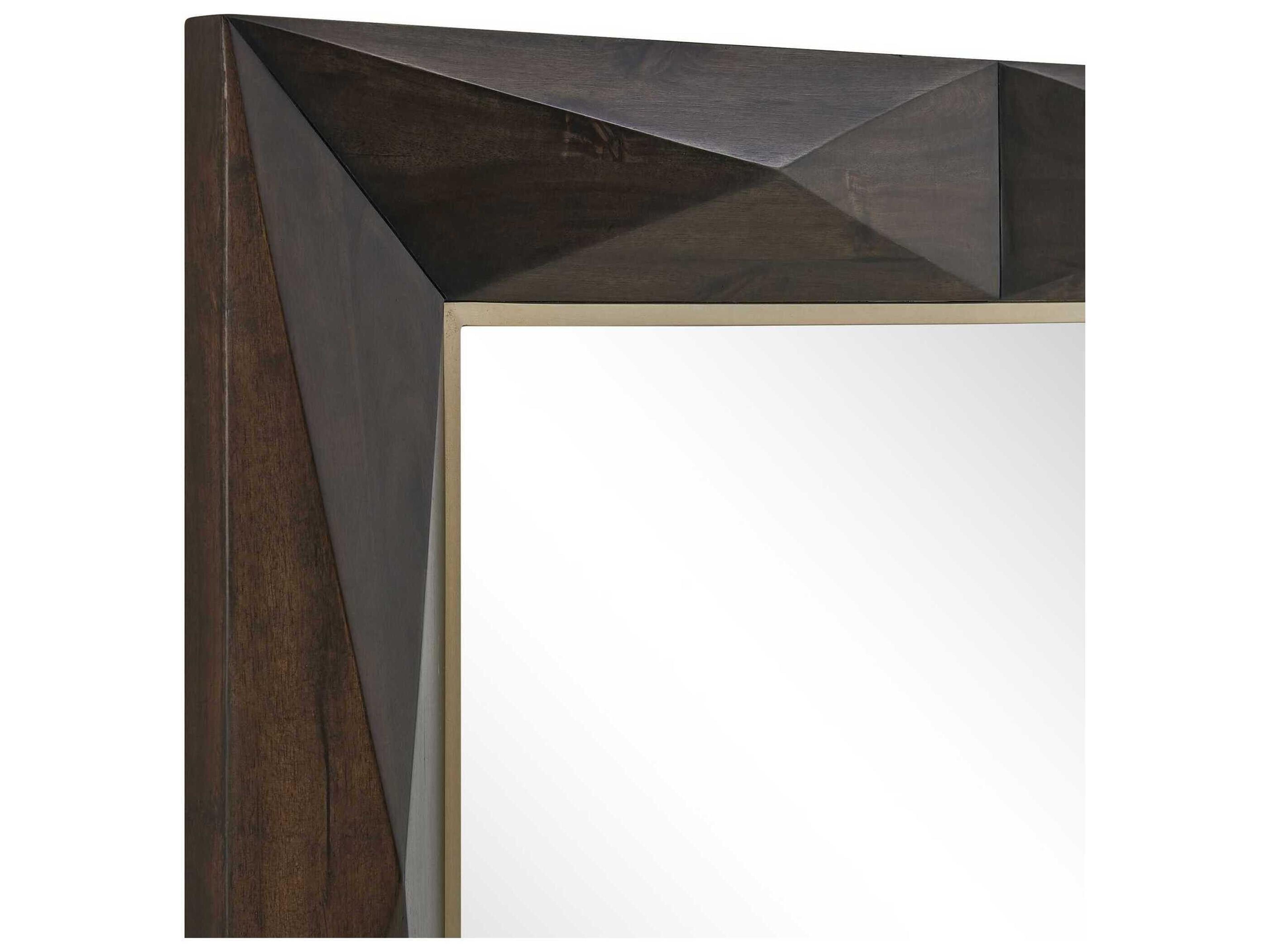 Uttermost Diamond In The Rough Dark Walnut Stain Rectangular Wall Mirror