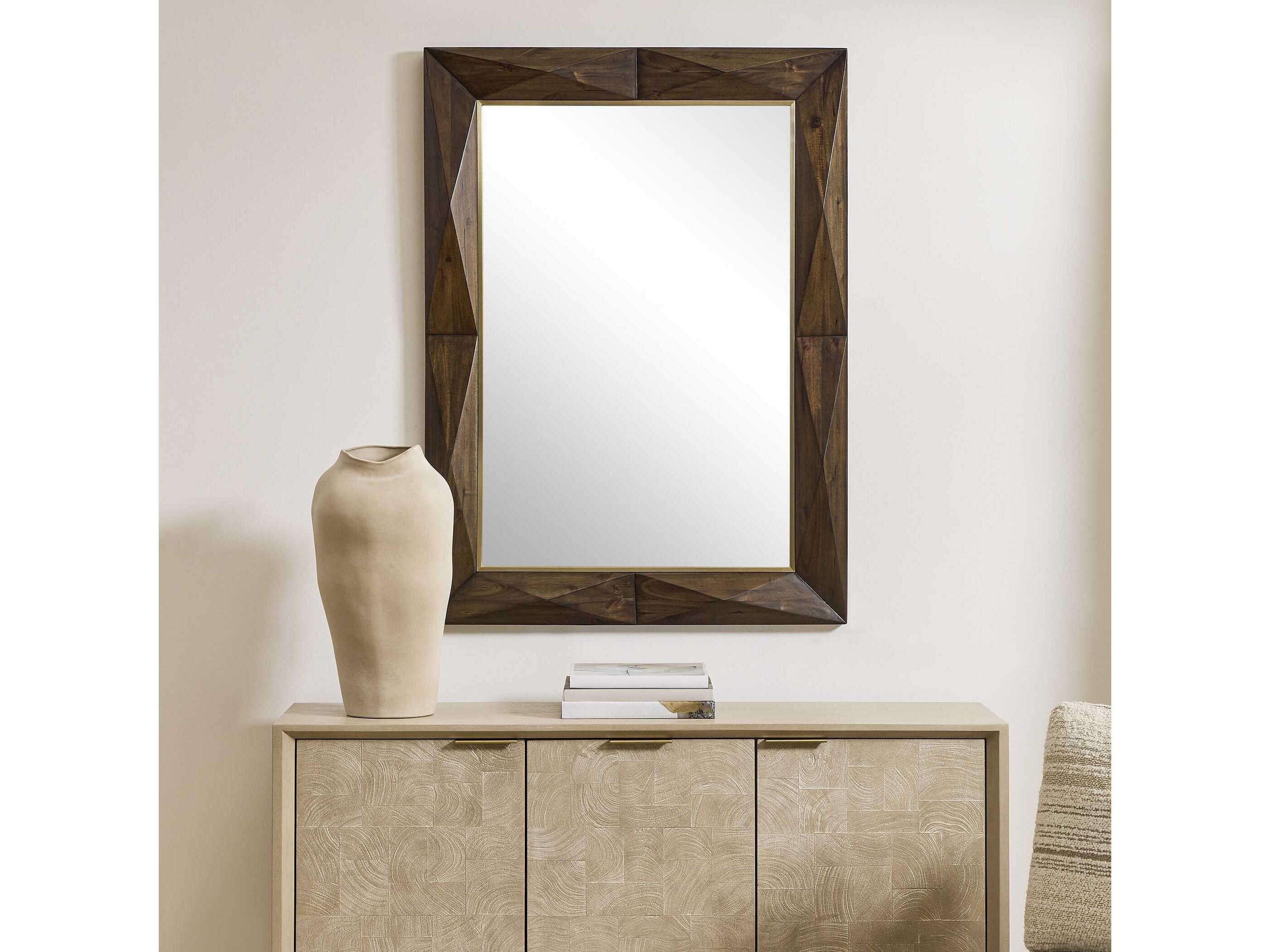 Uttermost Diamond In The Rough Dark Walnut Stain Rectangular Wall Mirror