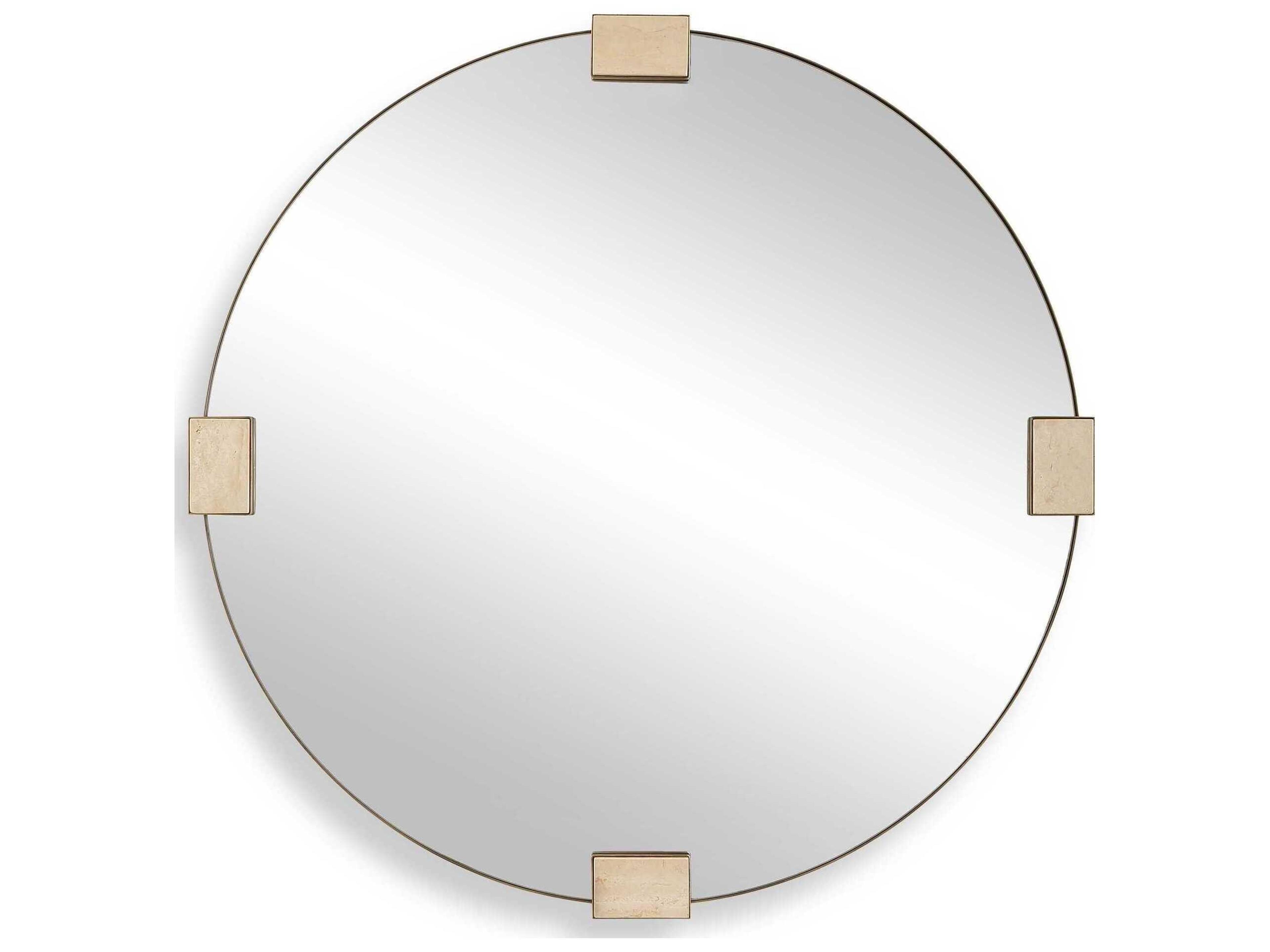 Russo Golden Bronze Round Wall Mirror