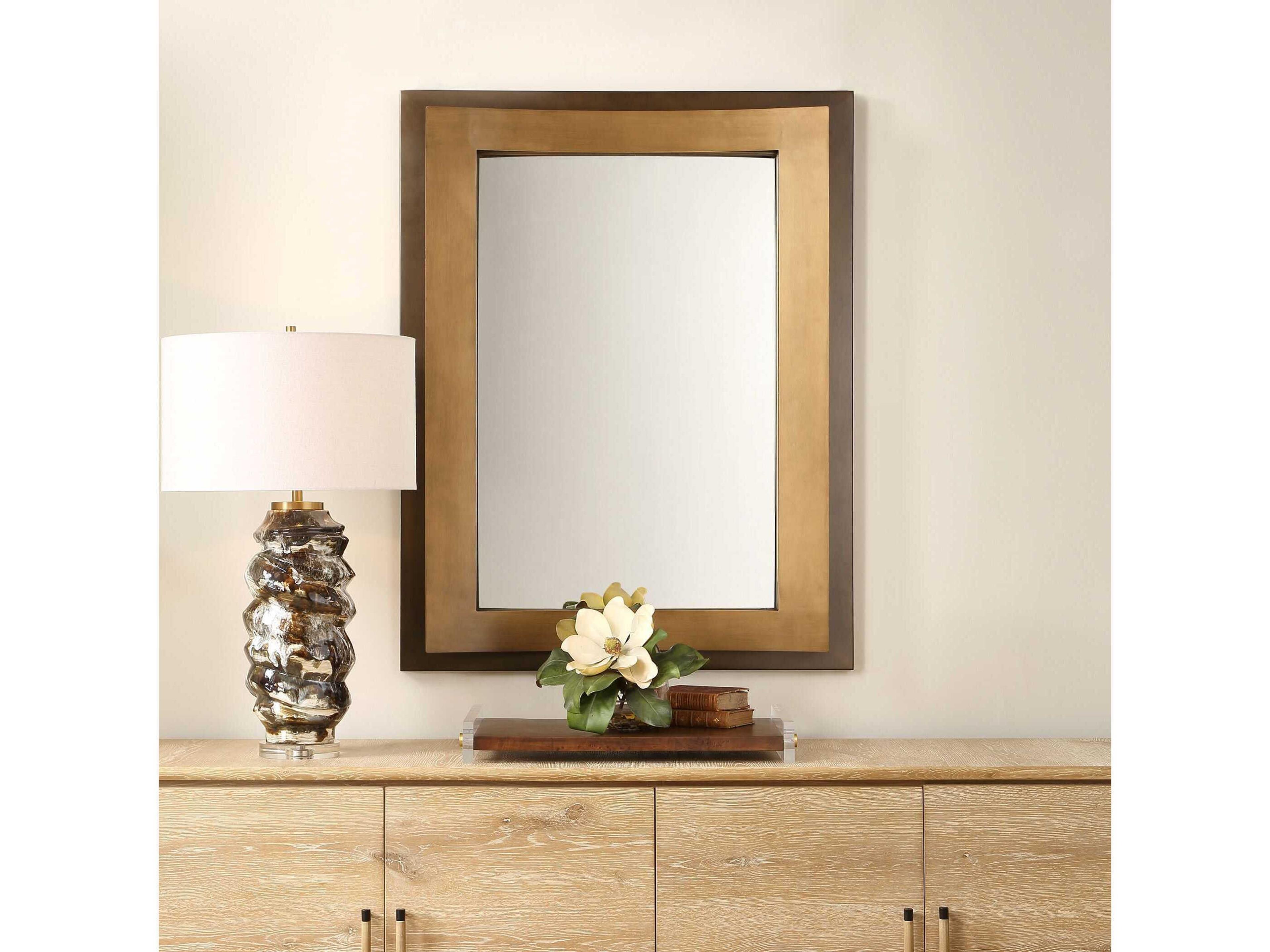 Uttermost Around The Bend Golden Bronze Rectangular Wall Mirror