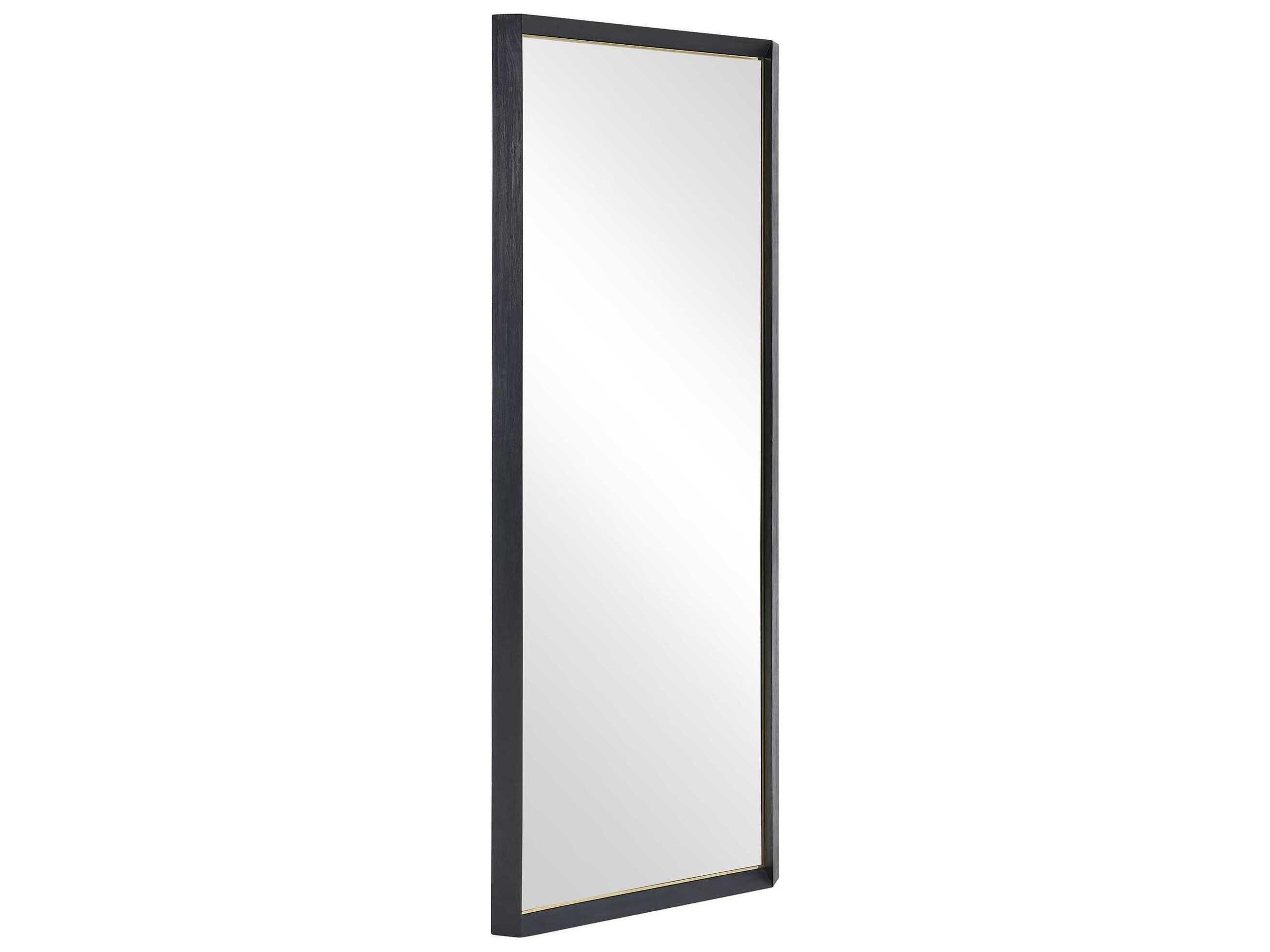 Uttermost Stenton Sleek Black Rectangular Wall Mirror
