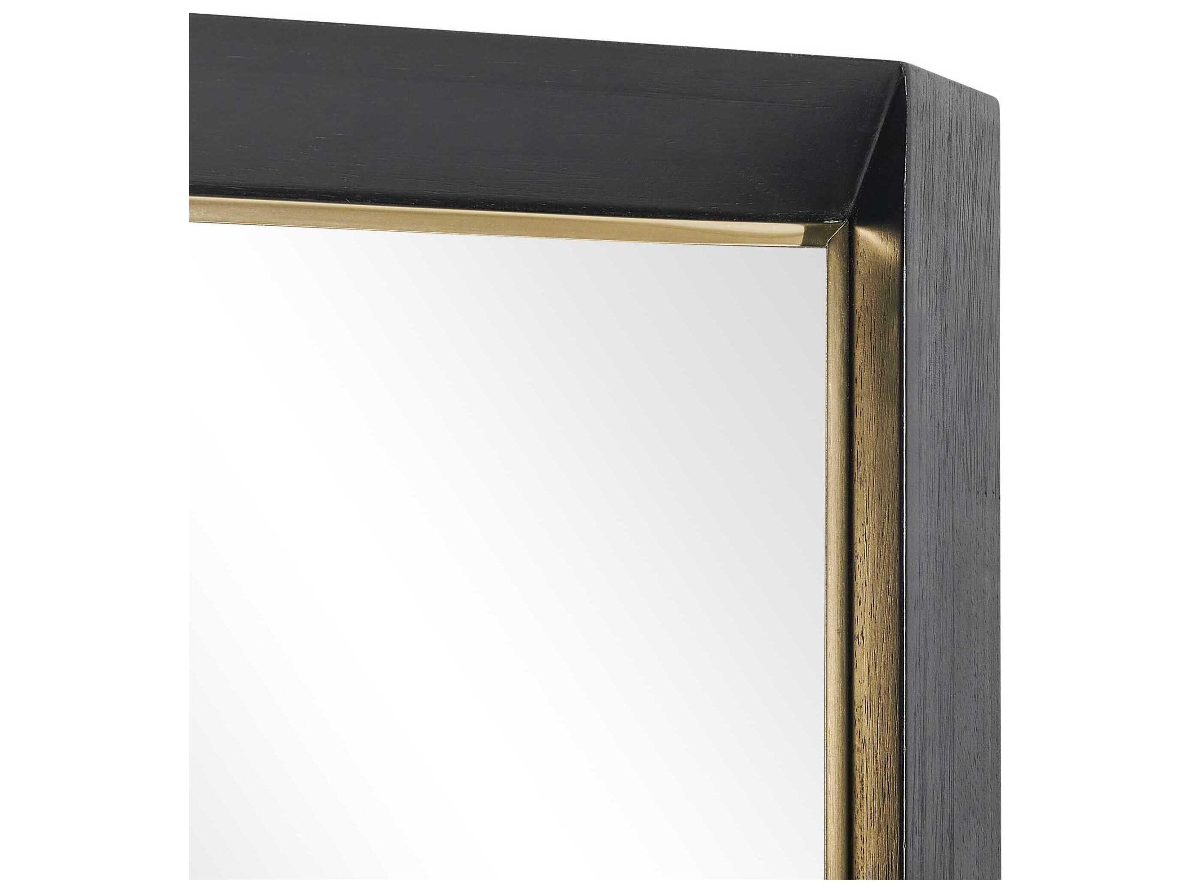 Uttermost Stenton Sleek Black Rectangular Wall Mirror