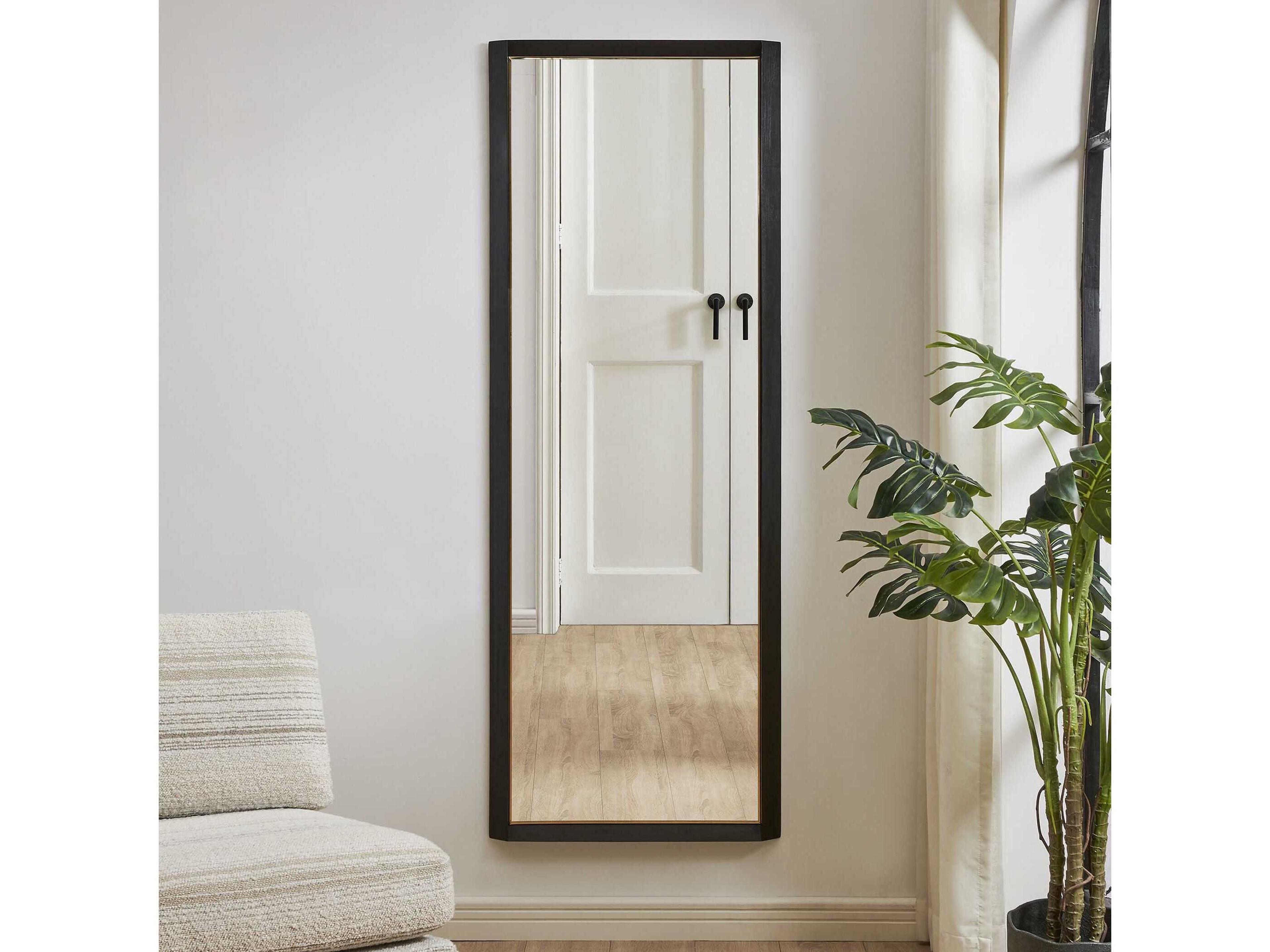 Uttermost Stenton Sleek Black Rectangular Wall Mirror