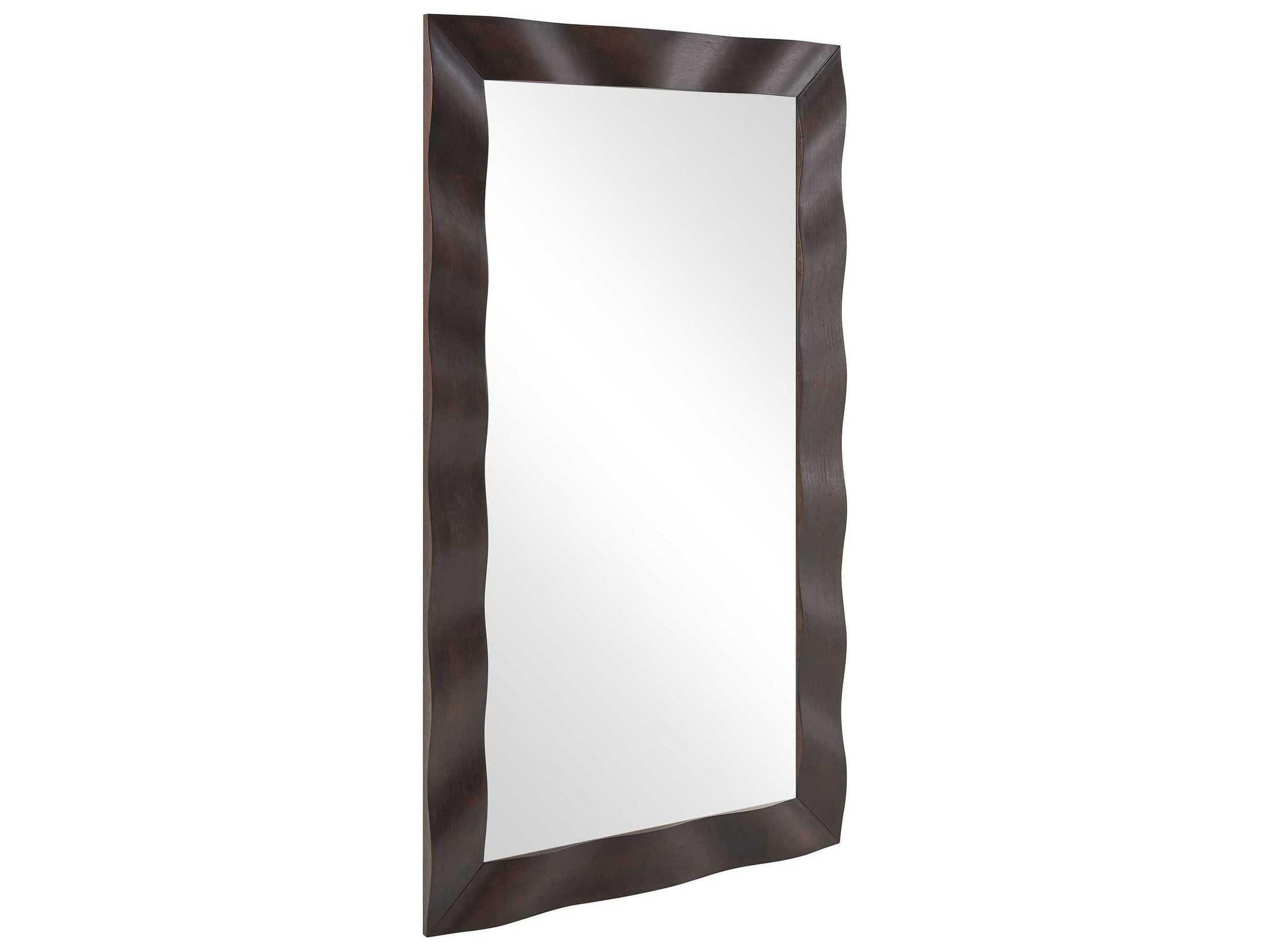 Uttermost Wrinkle Dark Walnut Rectangular Wall Mirror