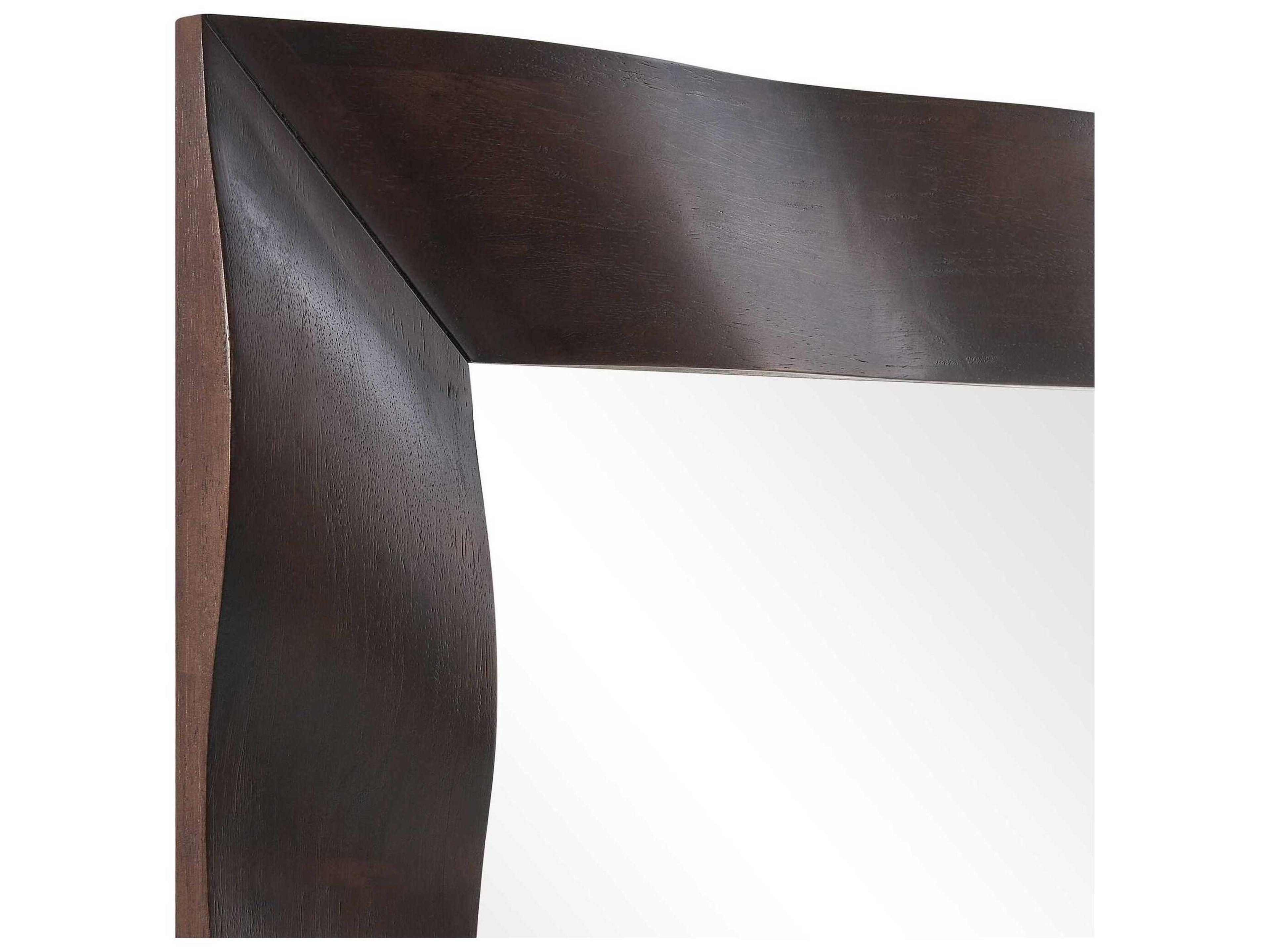 Uttermost Wrinkle Dark Walnut Rectangular Wall Mirror