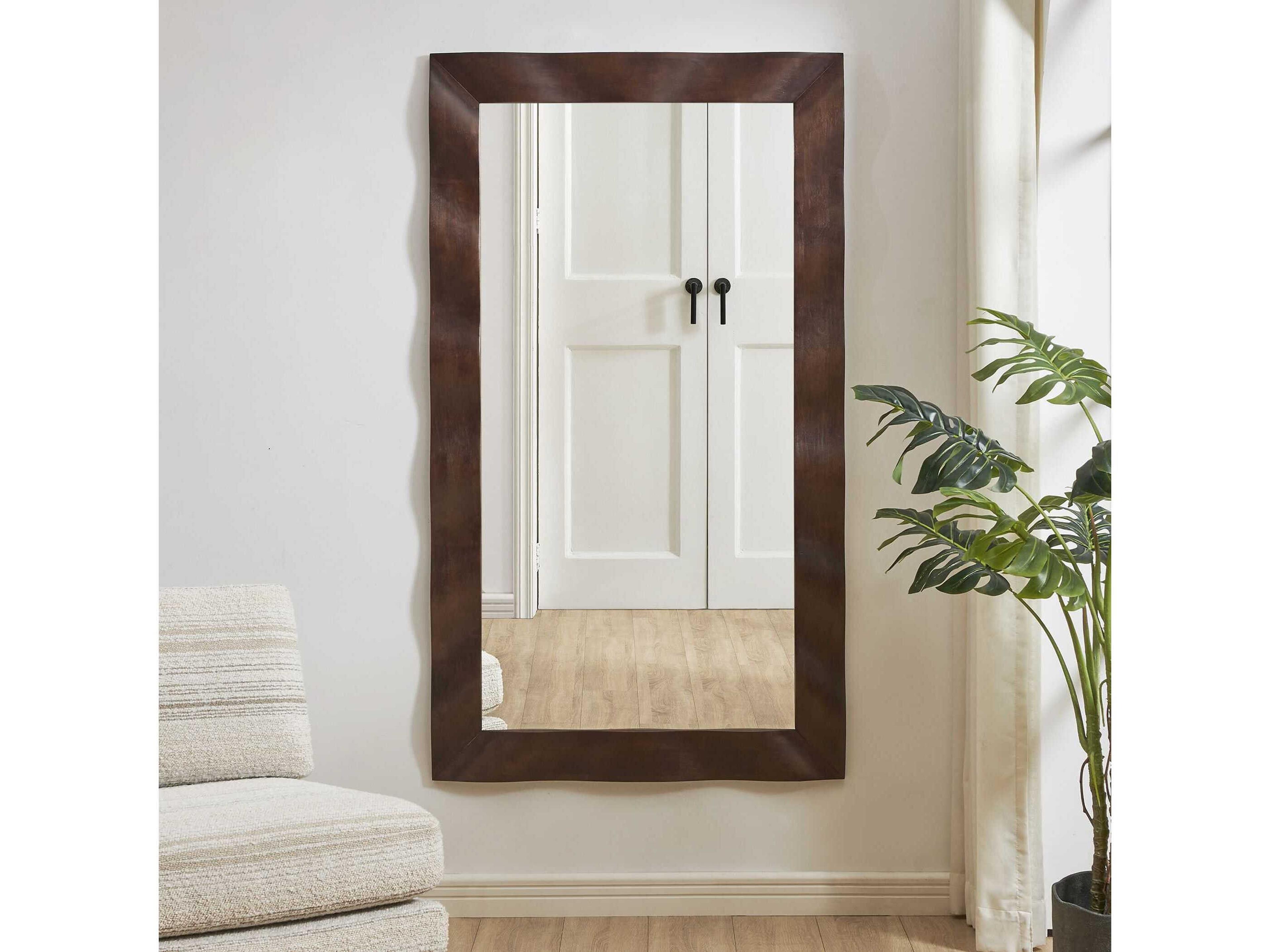 Uttermost Wrinkle Dark Walnut Rectangular Wall Mirror
