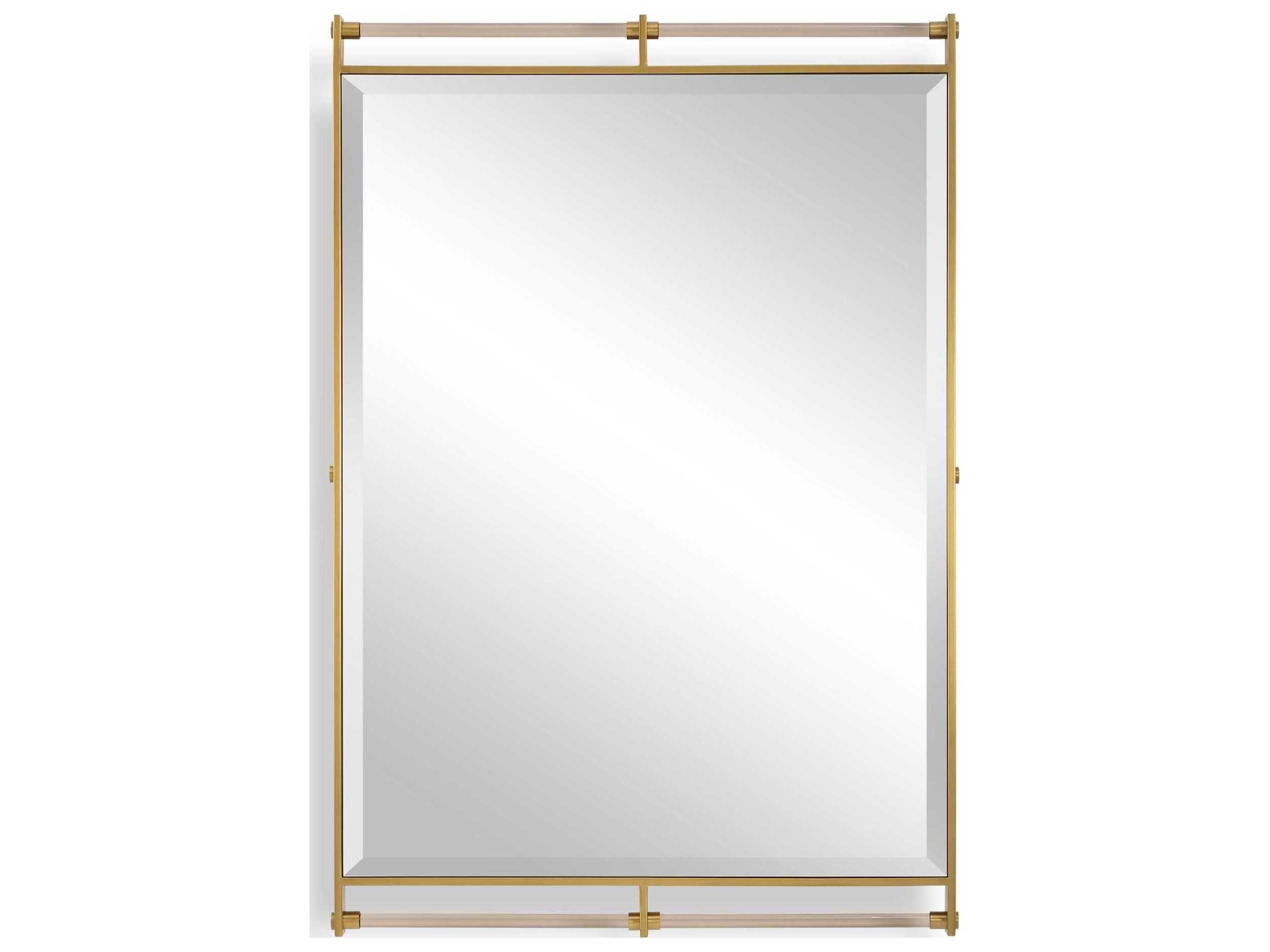 Ripoll Plated Antique Brass Rectangular Wall Mirror