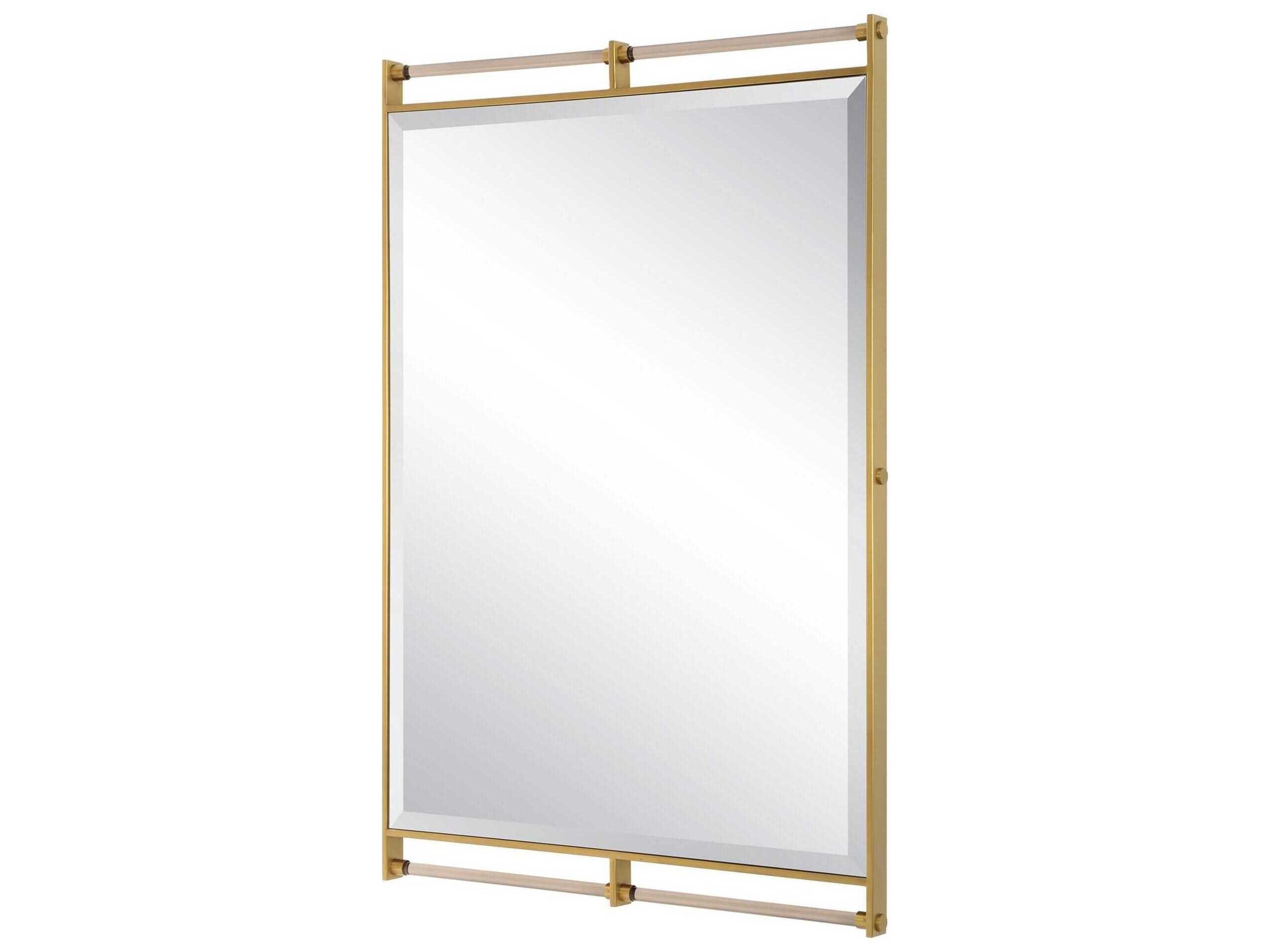 Uttermost Ripoll Plated Antique Brass Rectangular Wall Mirror