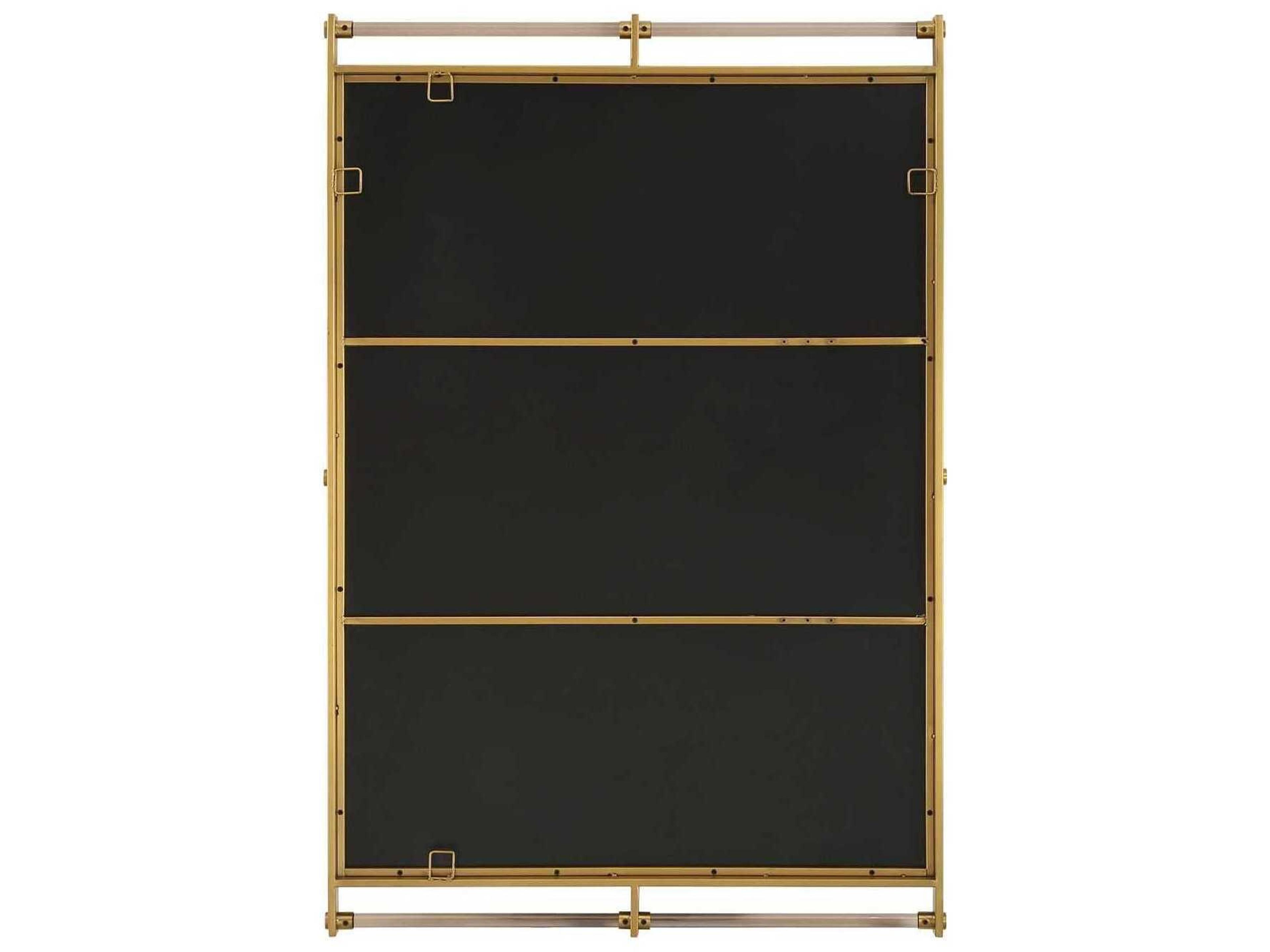 Uttermost Ripoll Plated Antique Brass Rectangular Wall Mirror