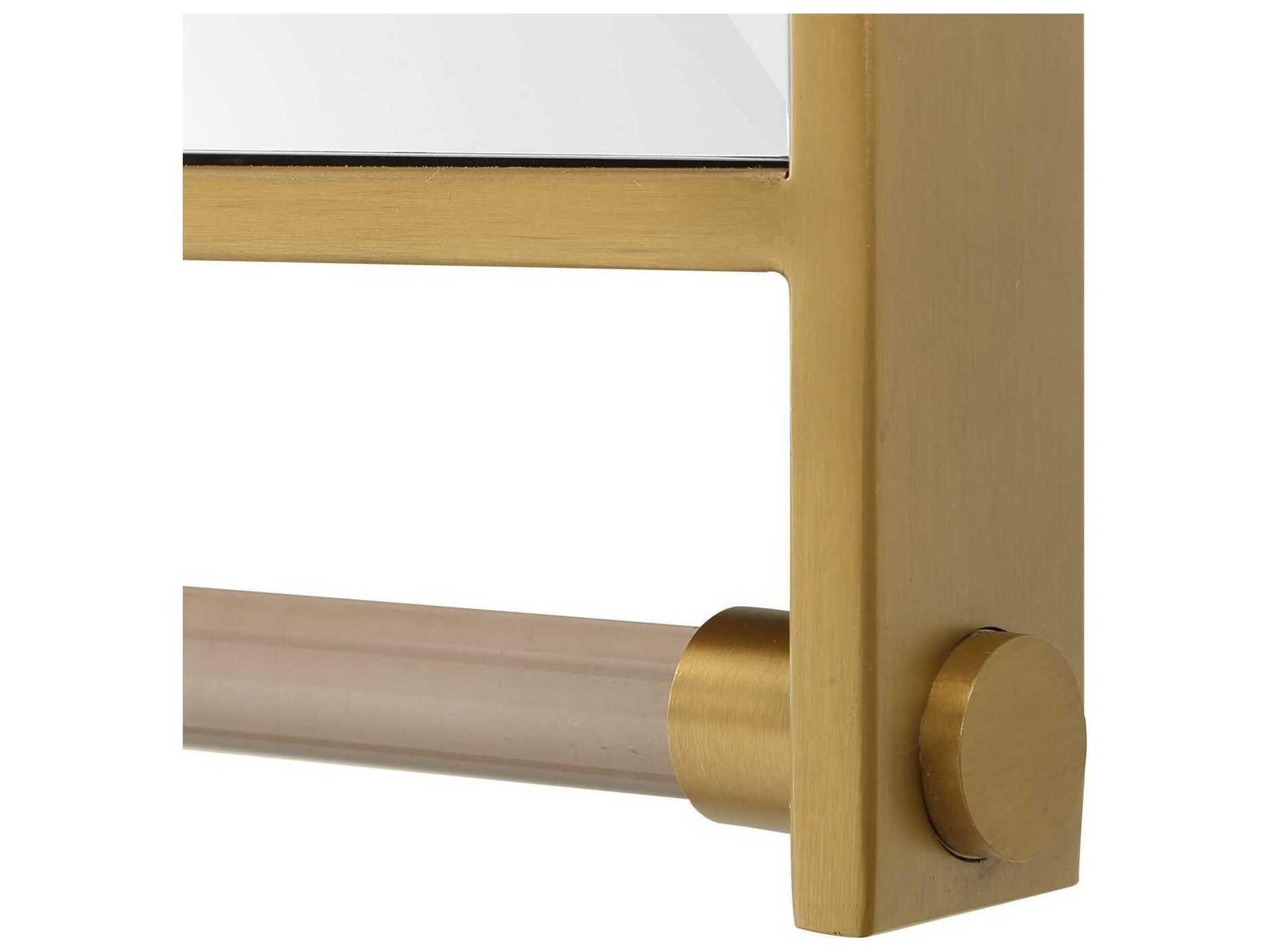 Uttermost Ripoll Plated Antique Brass Rectangular Wall Mirror