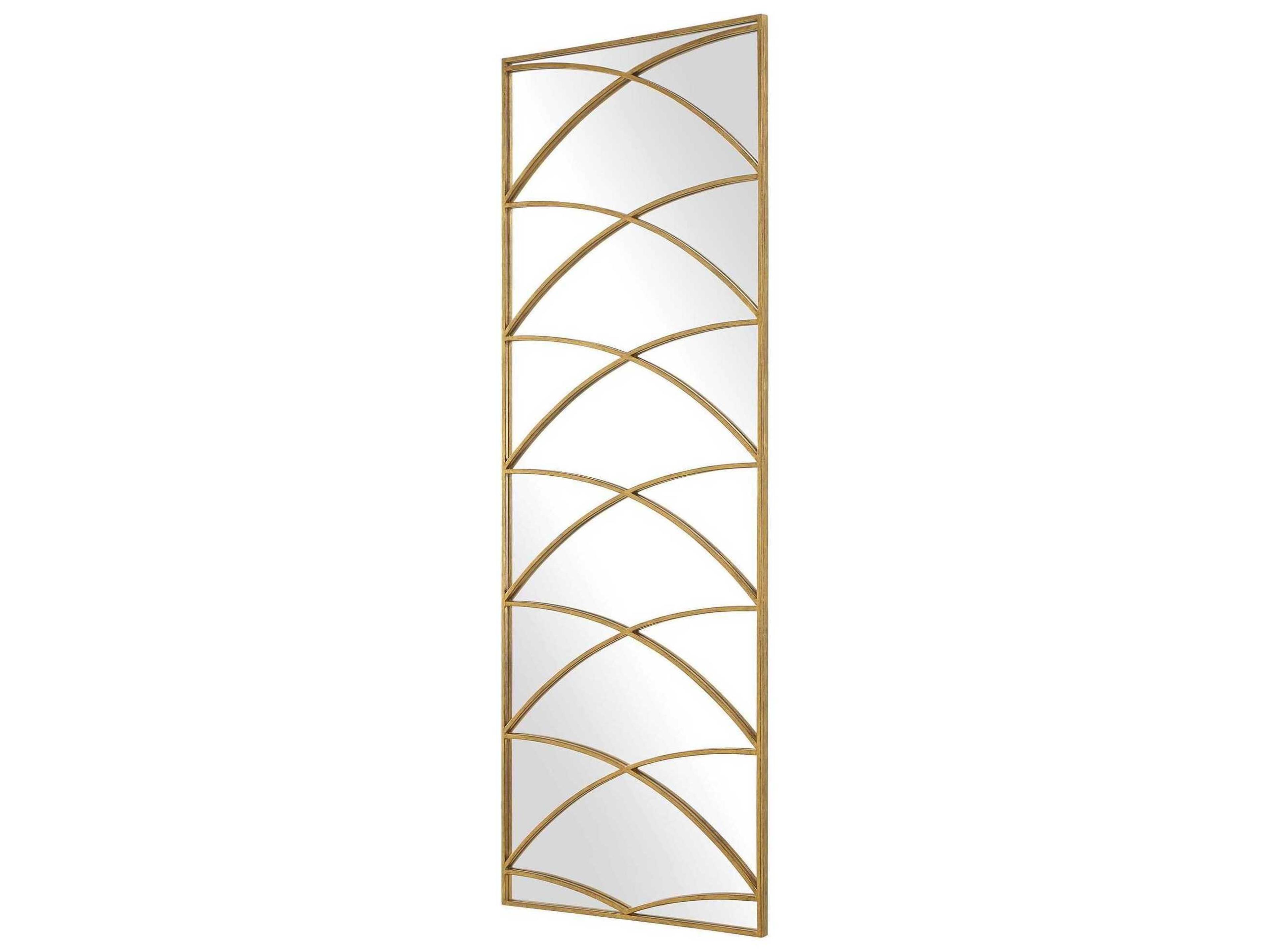 Uttermost Crossed Up Antique Gold Rectangular Wall Mirror