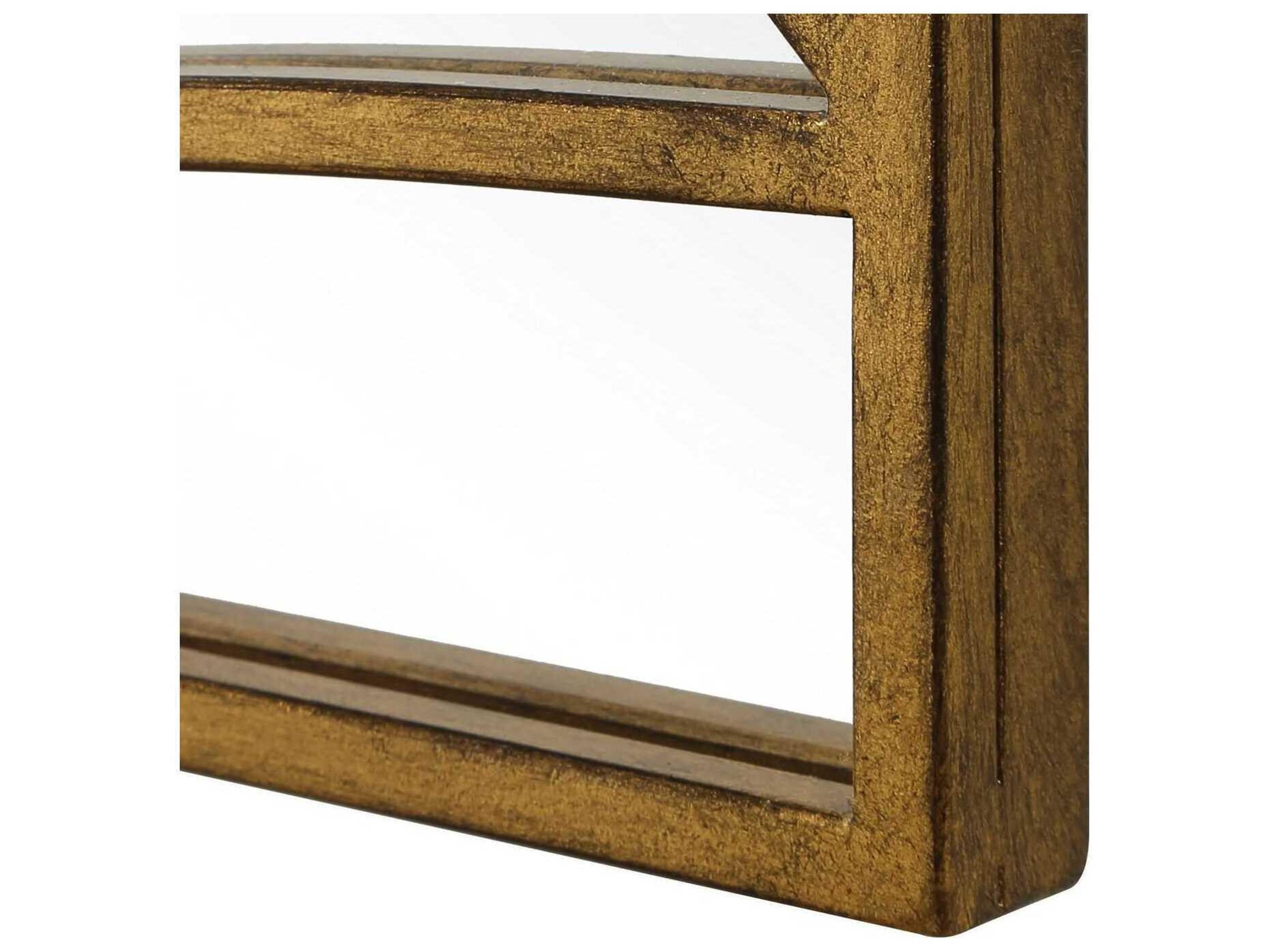 Uttermost Crossed Up Antique Gold Rectangular Wall Mirror