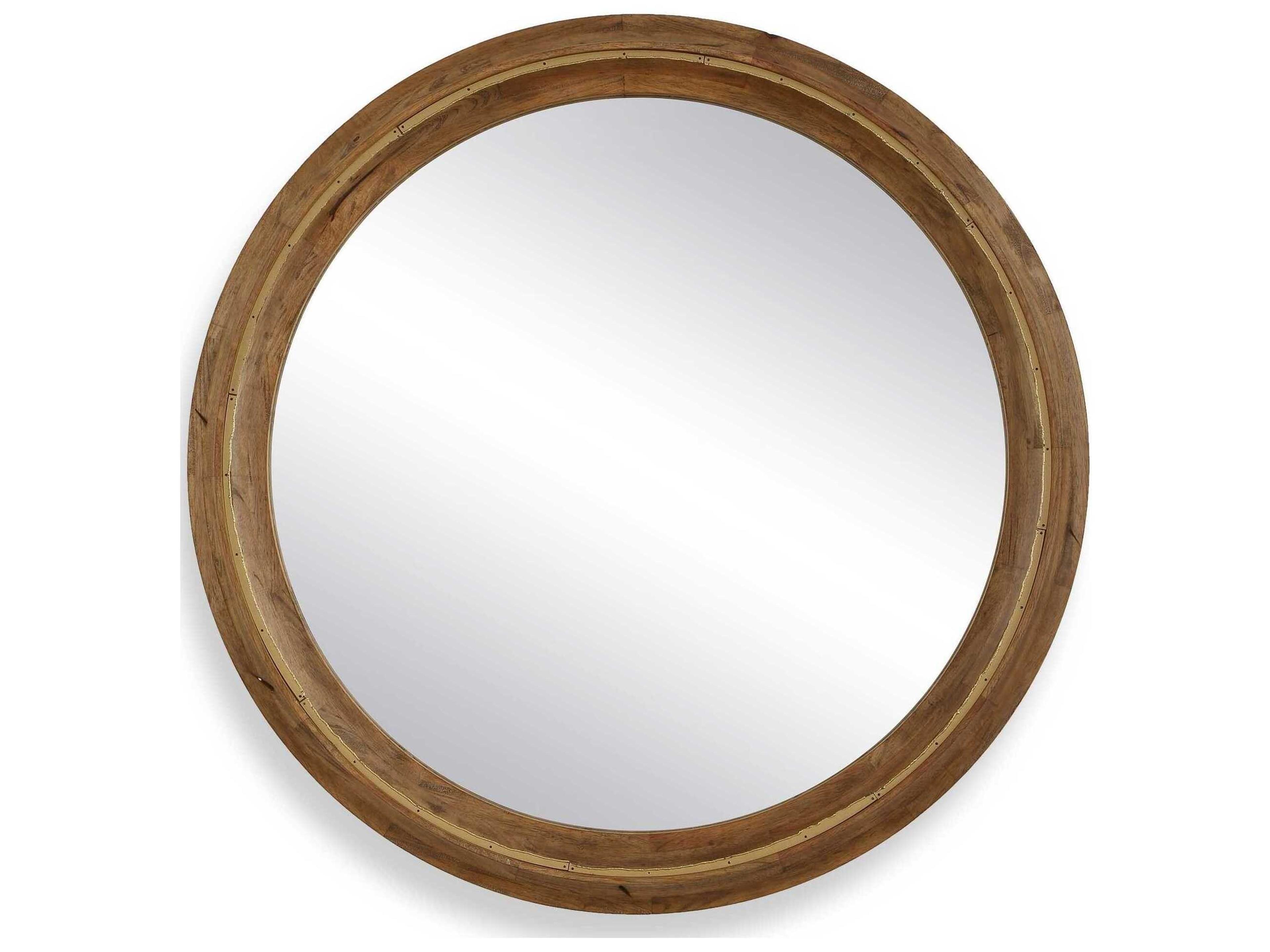 Frontier Light Honey Round Wall Mirror