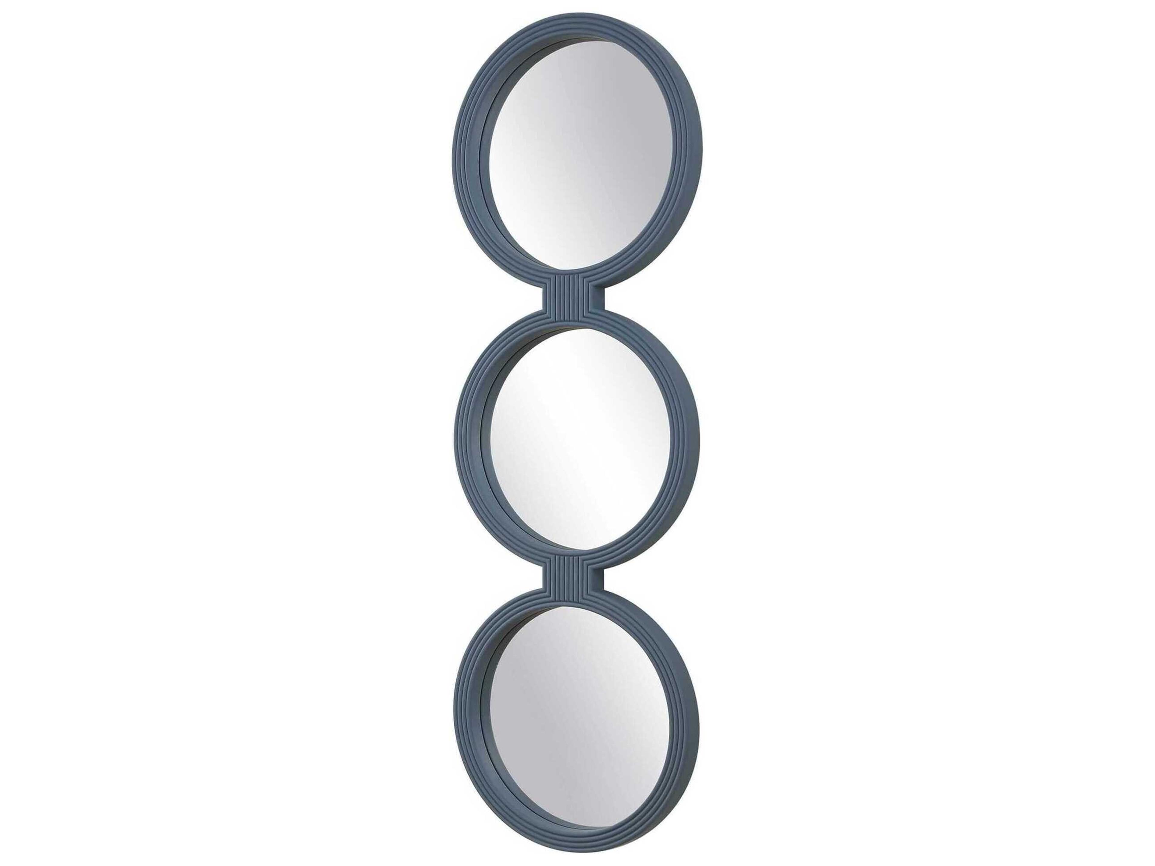 Uttermost Going In Circles Blue Gray Round Wall Mirror