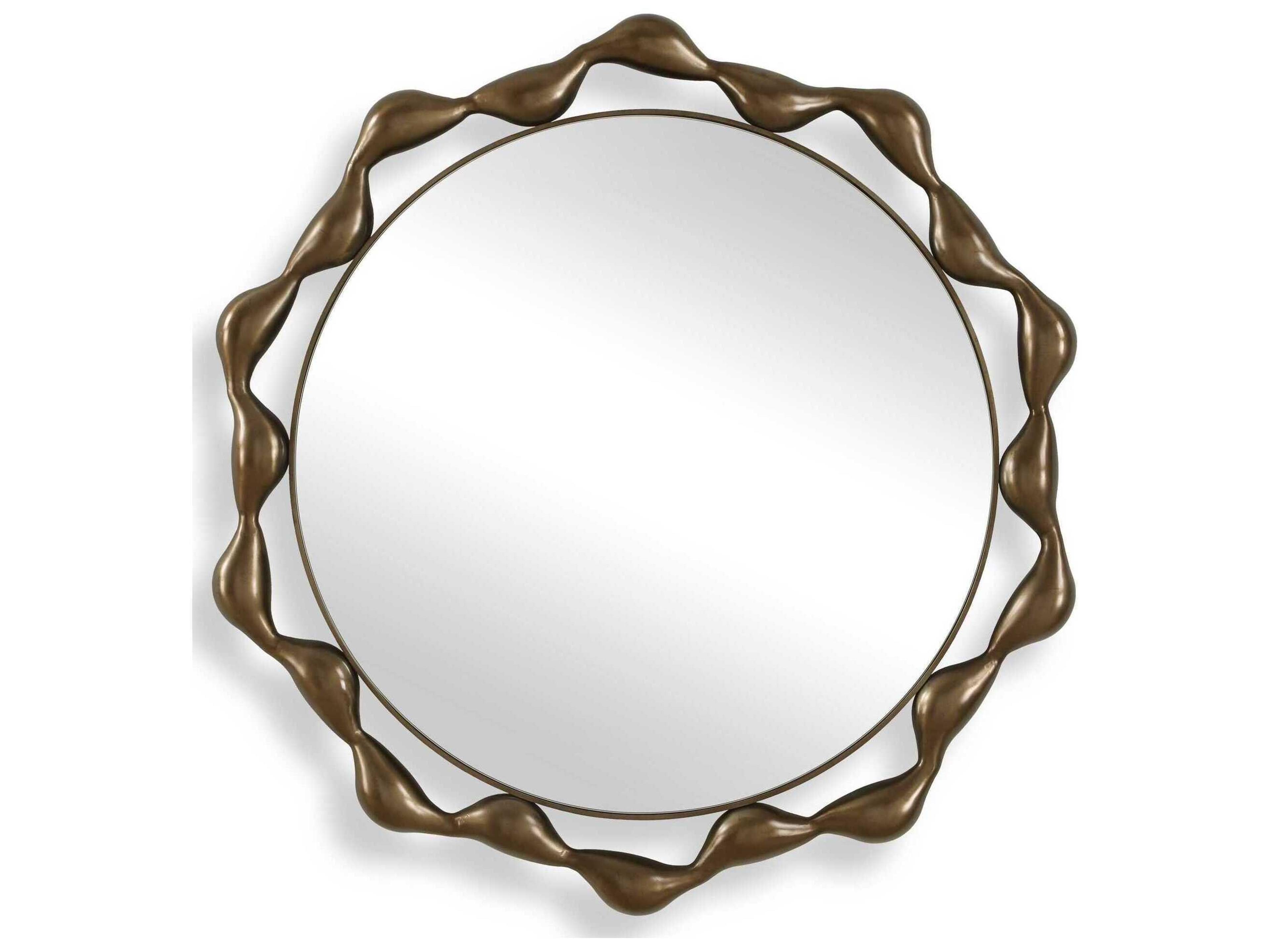 Remolino Warm Bronze Round Wall Mirror