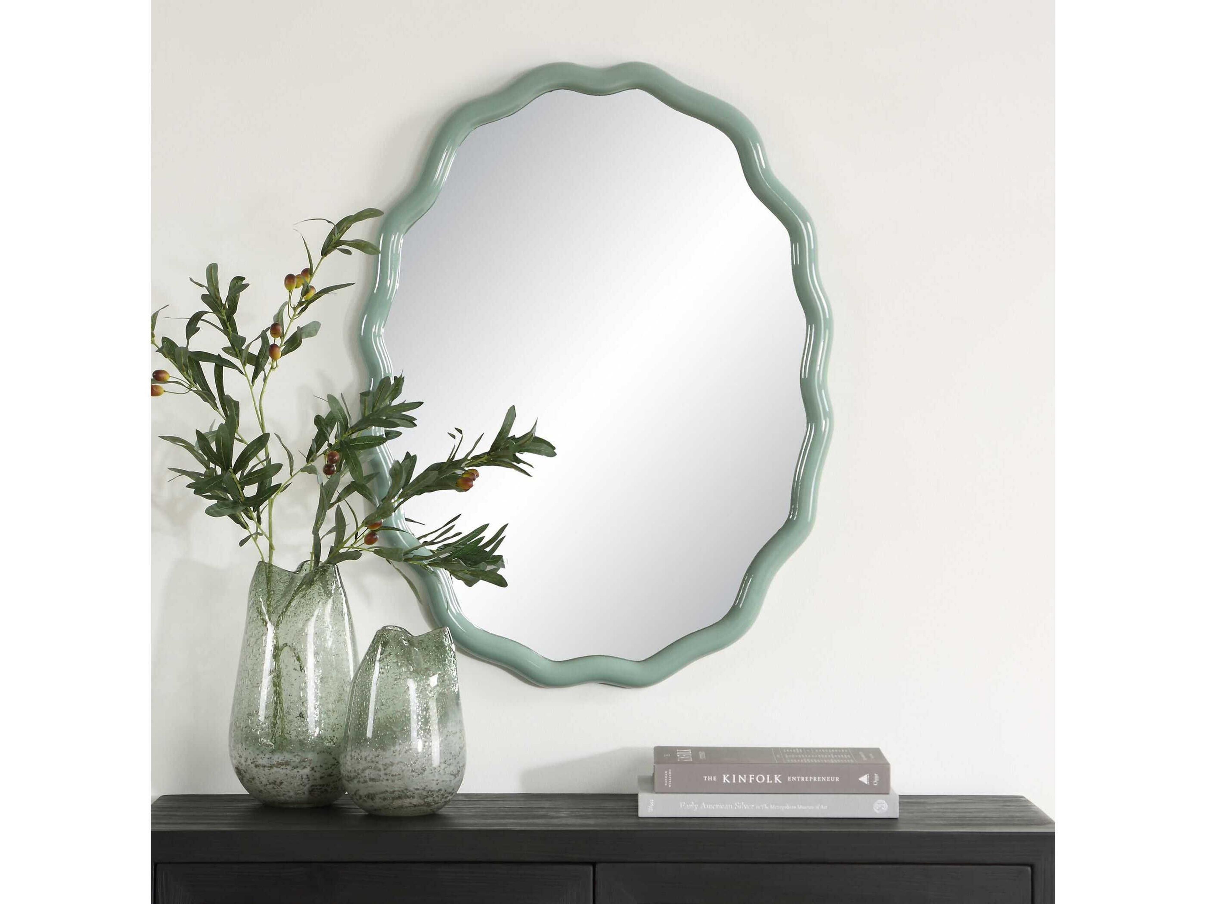 Uttermost Isly Robin's Egg Blue Oval Wall Mirror