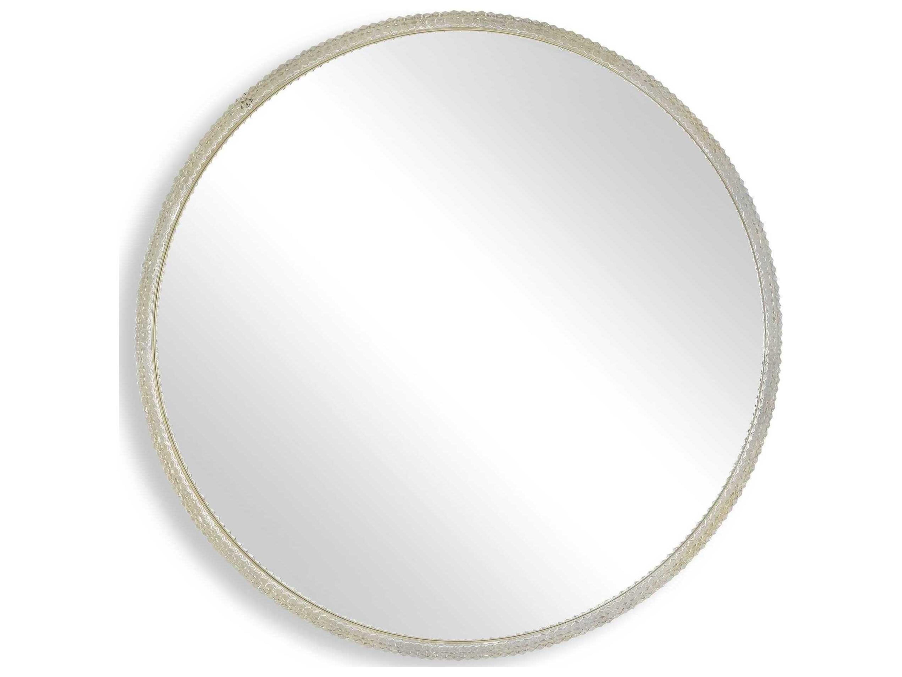 Break The Ice Warm Champagne Round Wall Mirror