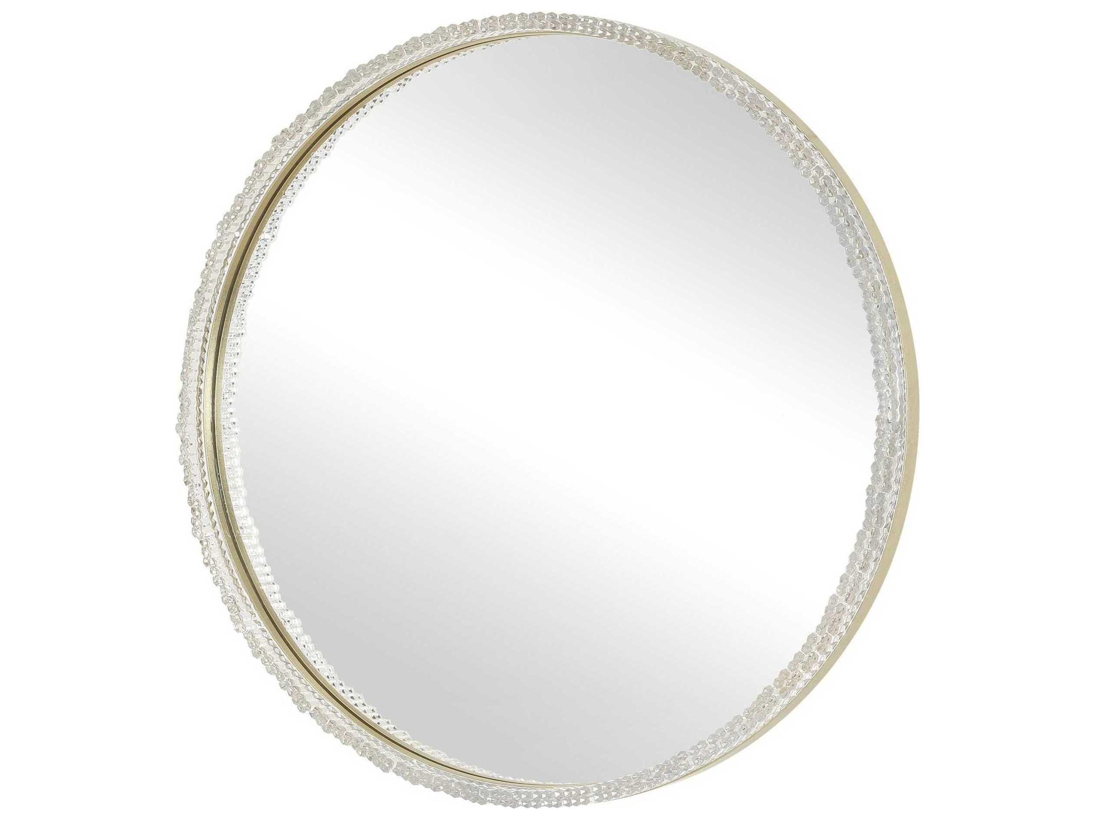 Uttermost Break The Ice Warm Champagne Round Wall Mirror