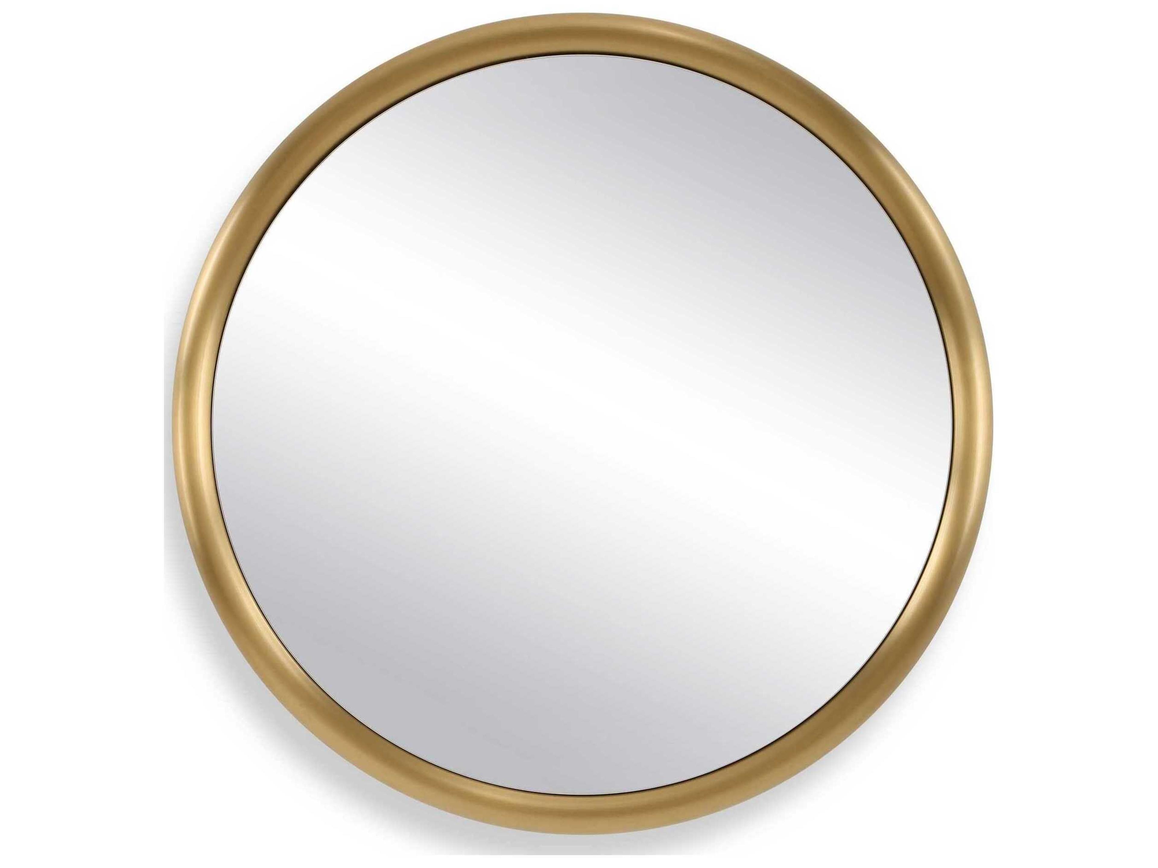 Atkinson Antique Brass Round Wall Mirror