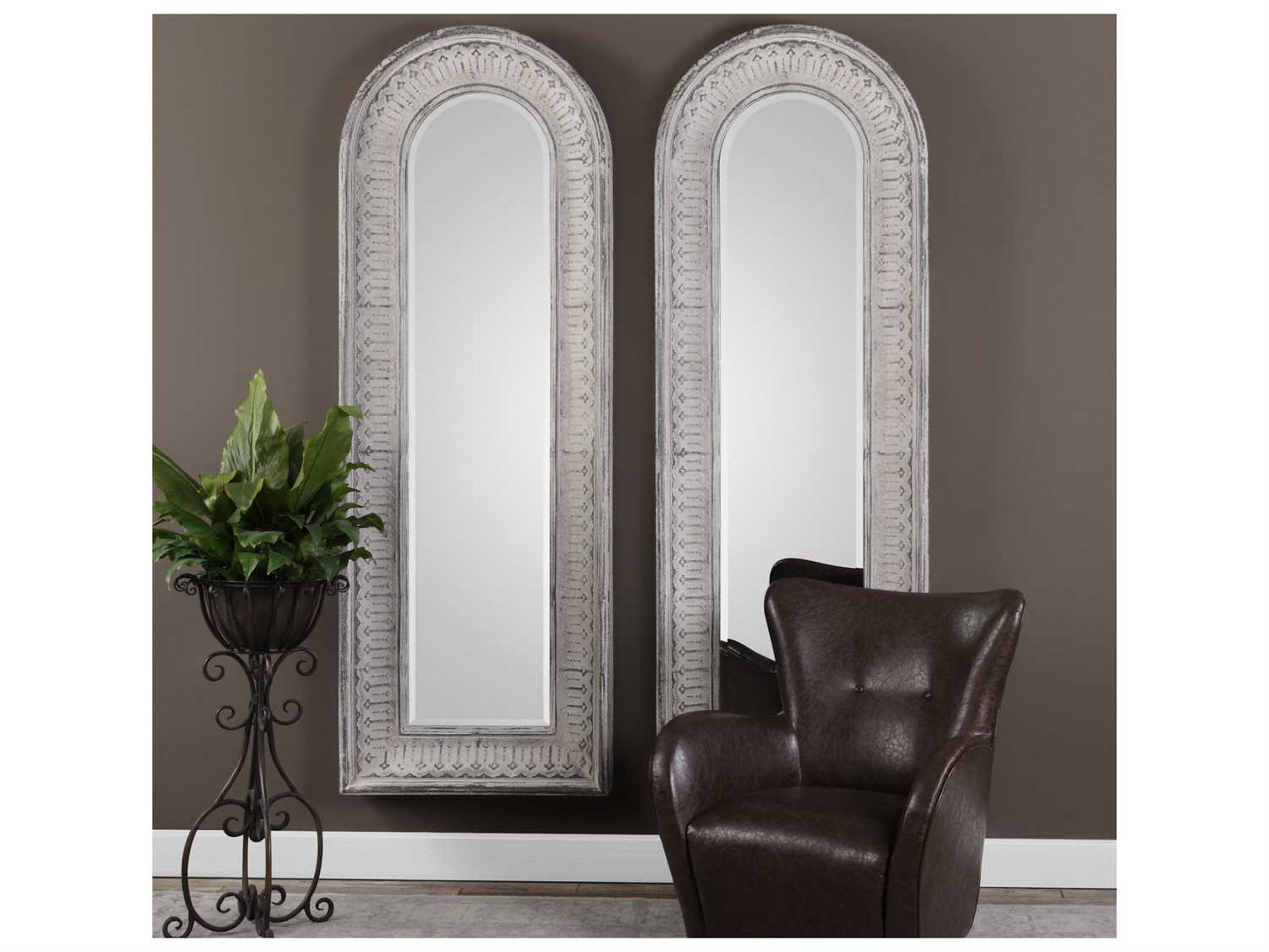 Uttermost Grace Feyock Argenton Aged Gray Arch Mirror