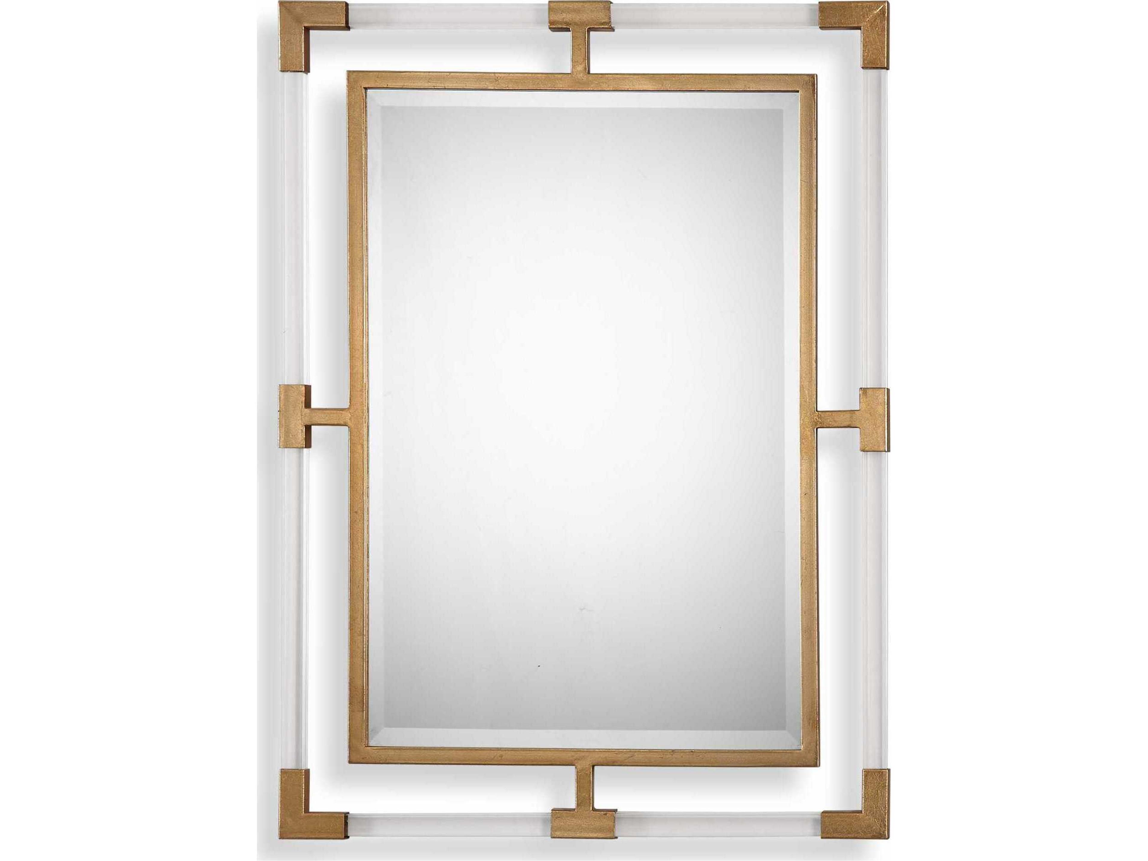 Balkan Modern Gold Wall Mirror with Acrylic Accents