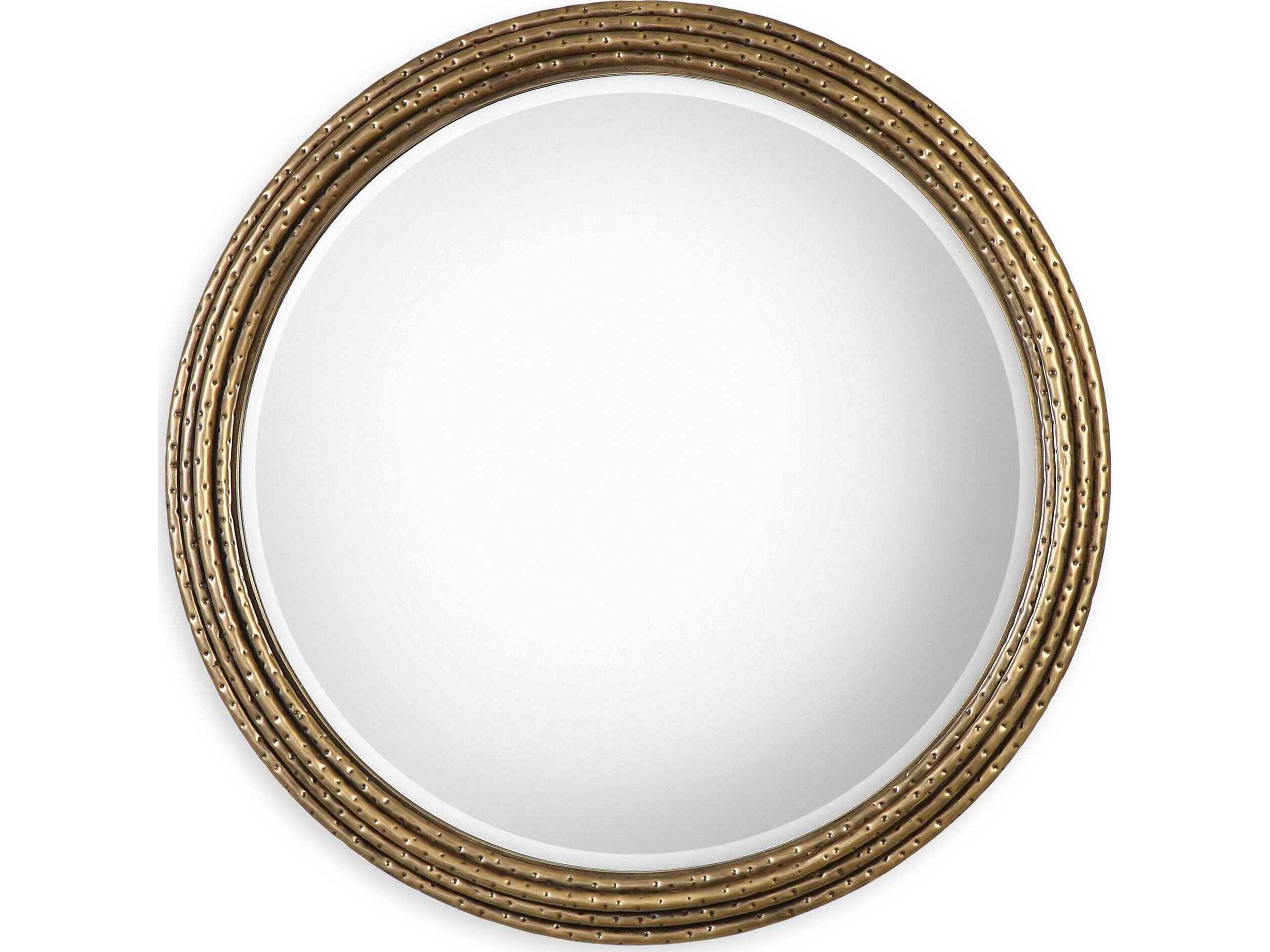 Spera Antique Gold Round Wall Mirror
