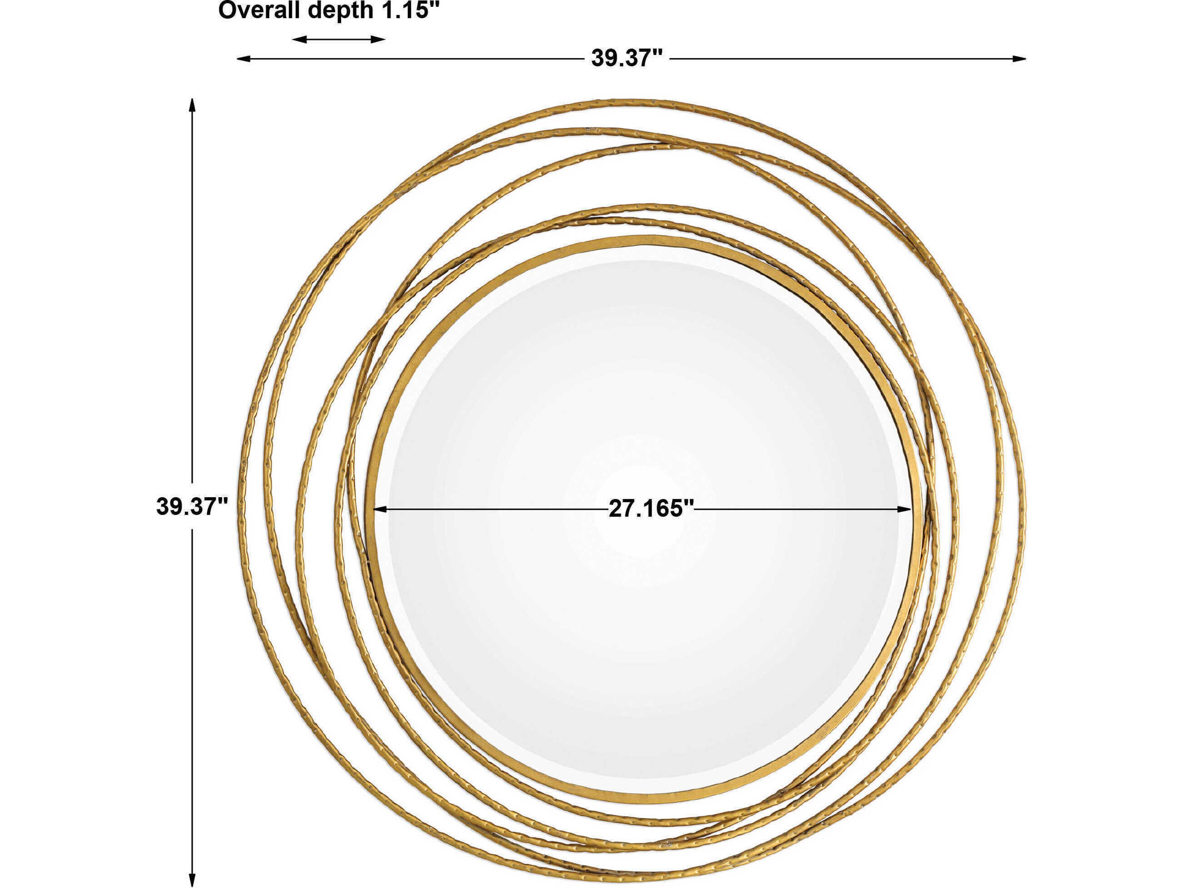 Uttermost Whirlwind Metallic Gold Leaf Round Wall Mirror