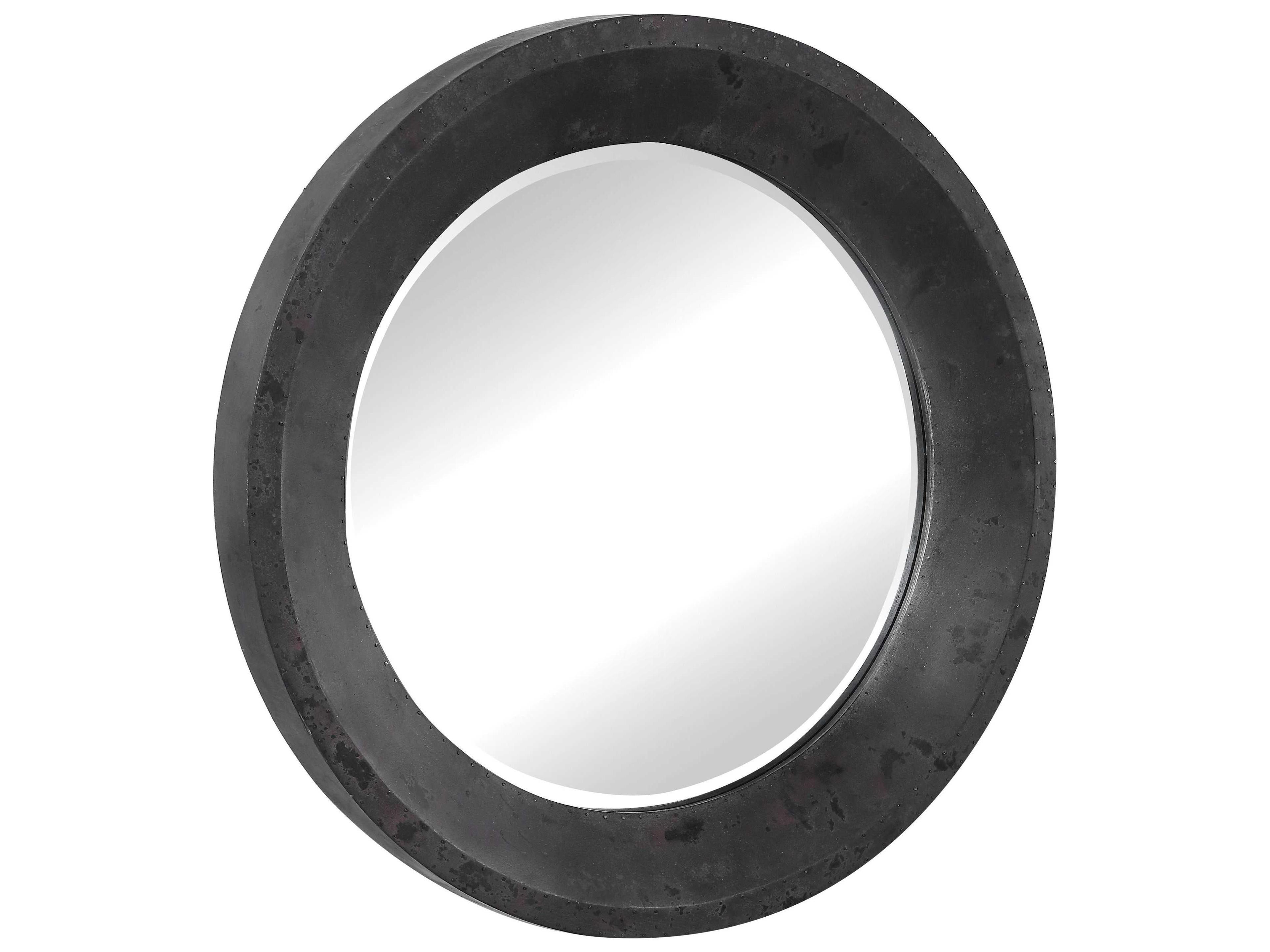 Uttermost Frazier Dark Gray / Silver Charcoal Rust Wall Mirror