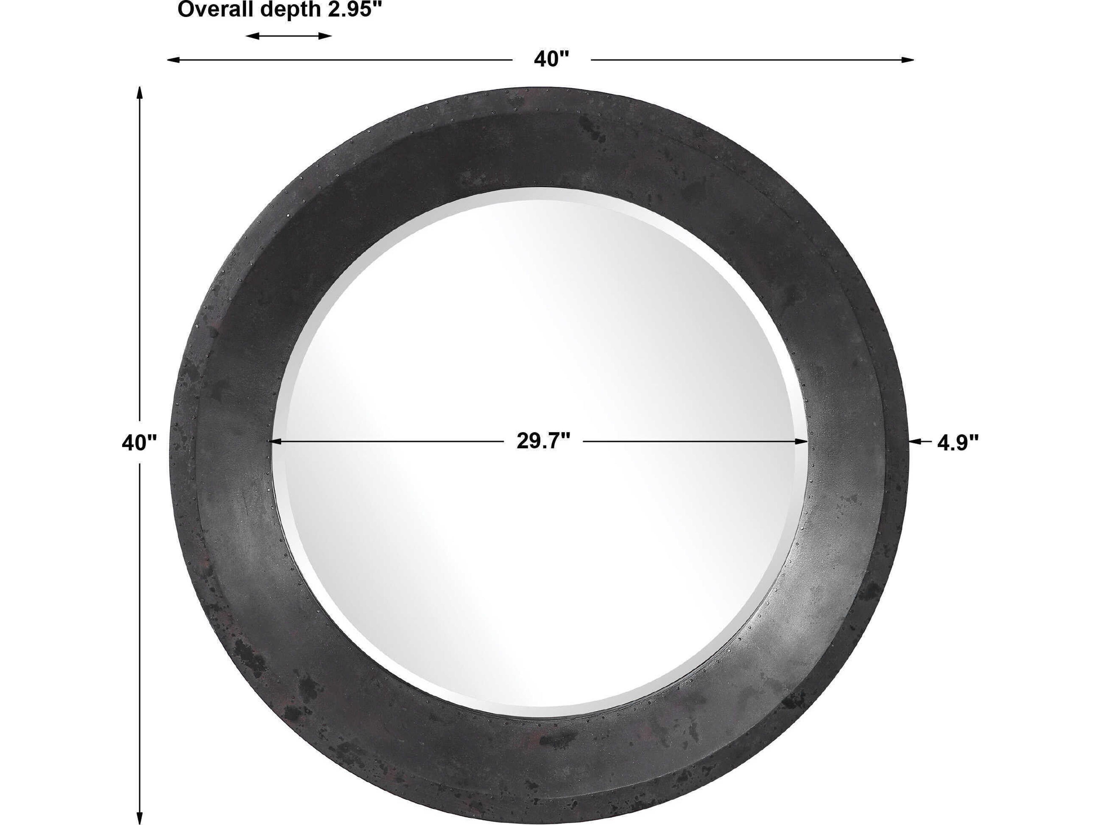 Uttermost Frazier Dark Gray / Silver Charcoal Rust Wall Mirror