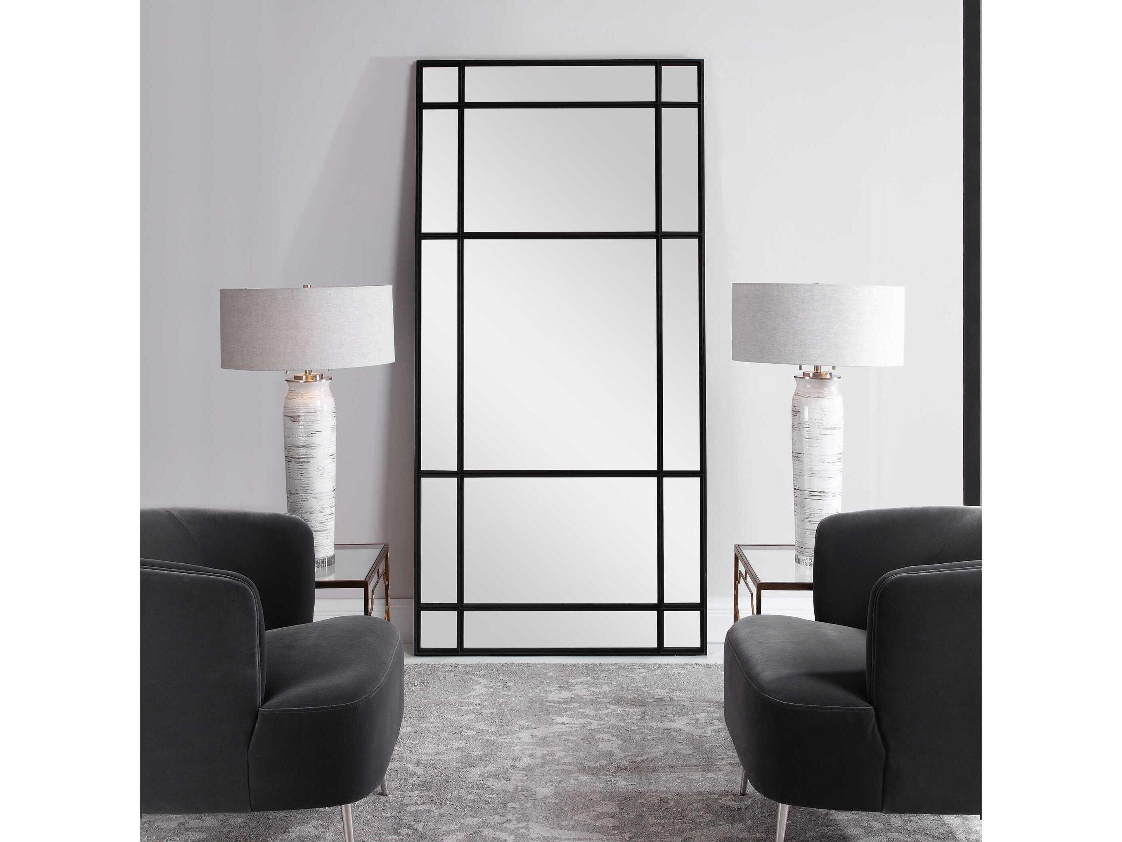 Uttermost Spurgeon Black Rectangular Floor Mirror