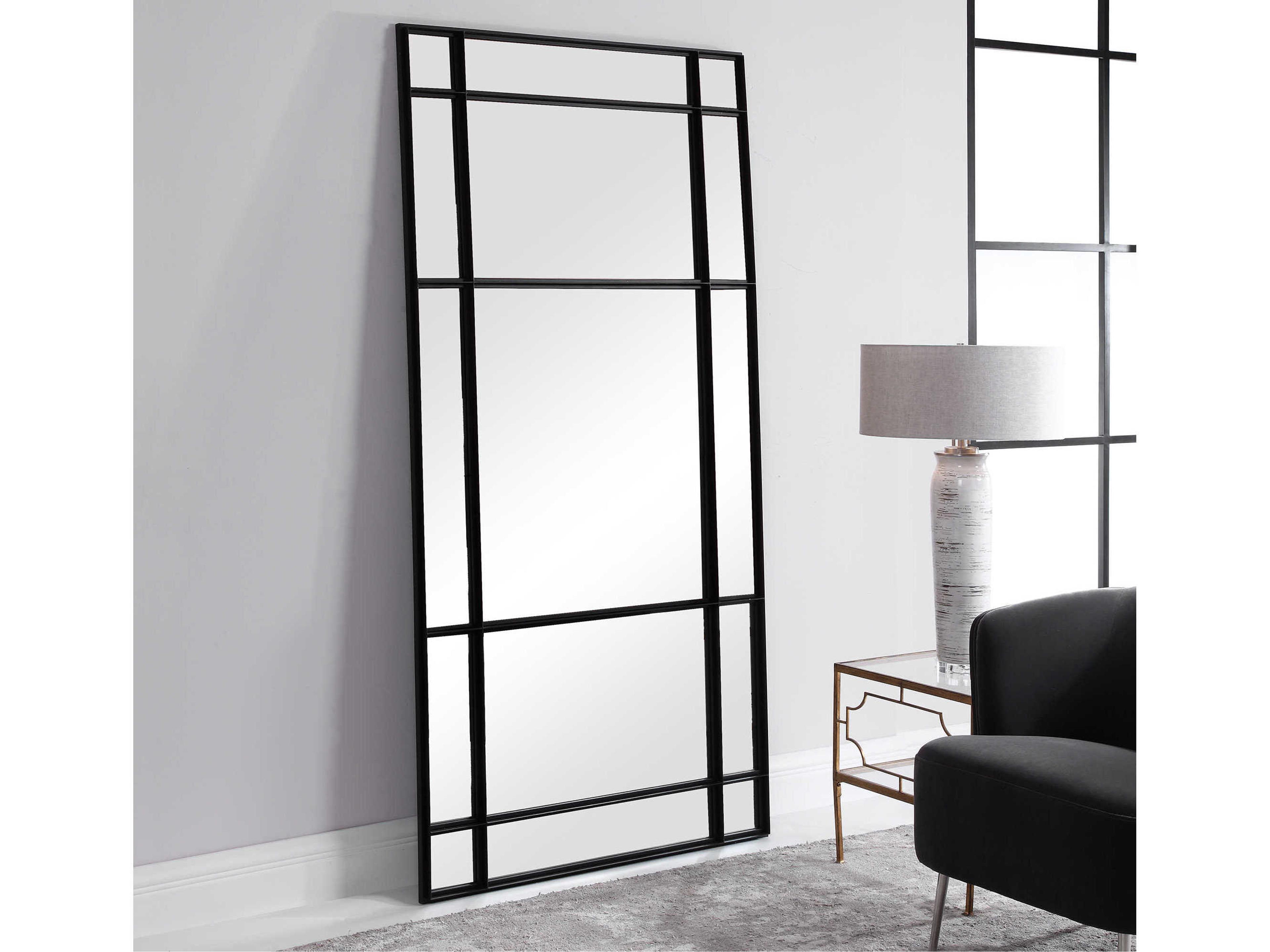 Uttermost Spurgeon Black Rectangular Floor Mirror