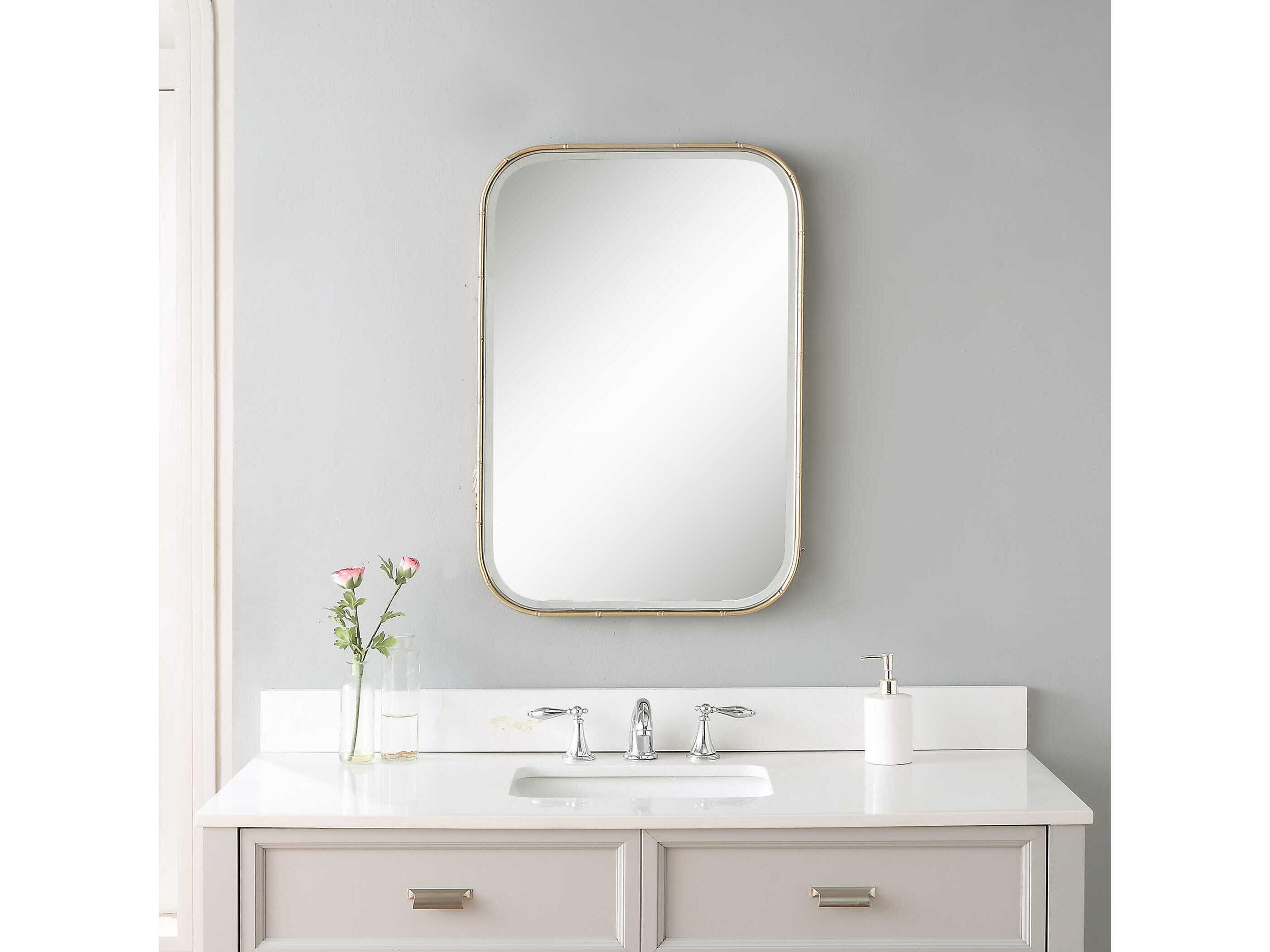 Uttermost Malay Antique Gold Leaf Rectangular Wall Mirror