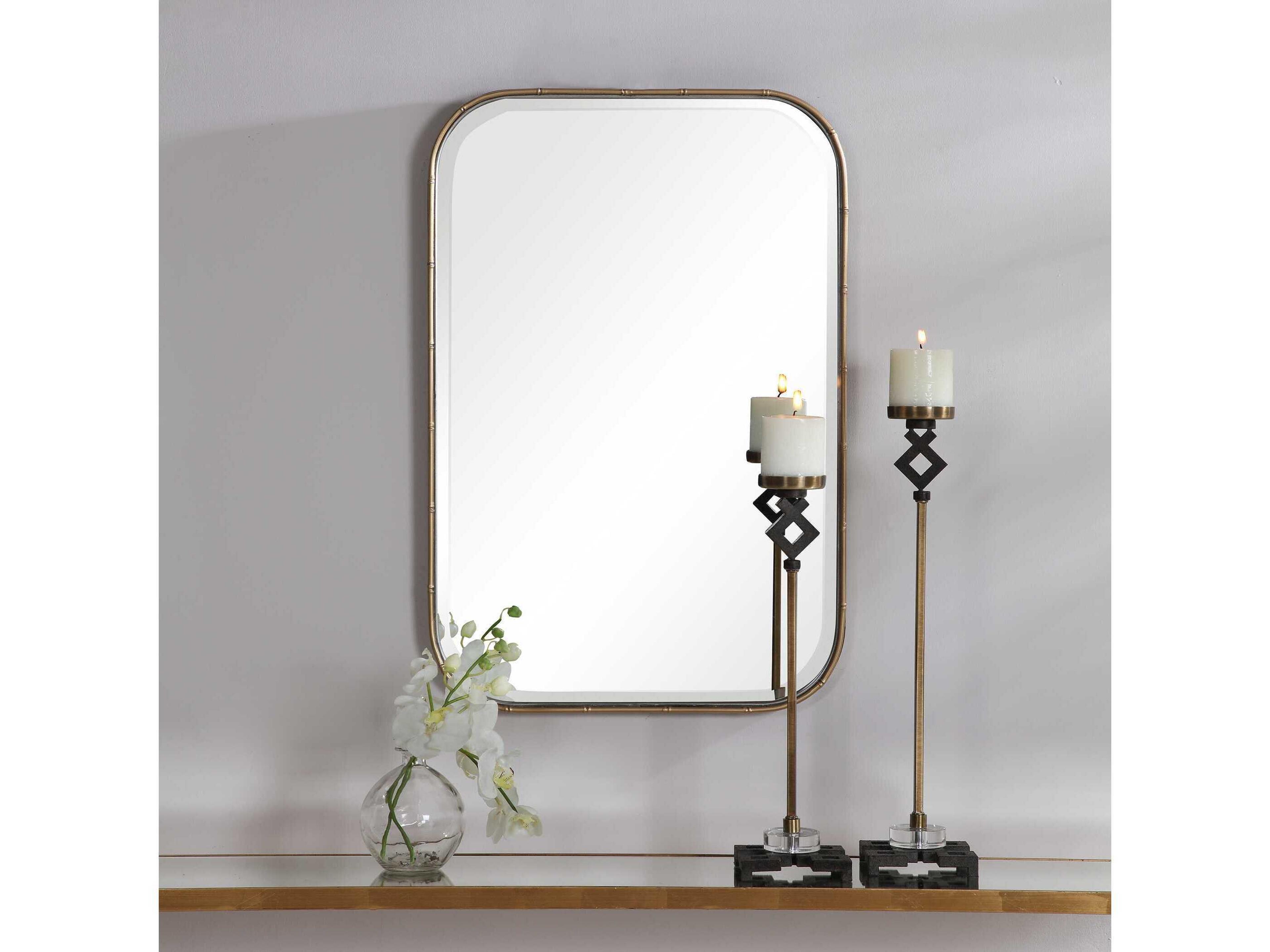 Uttermost Malay Antique Gold Leaf Rectangular Wall Mirror