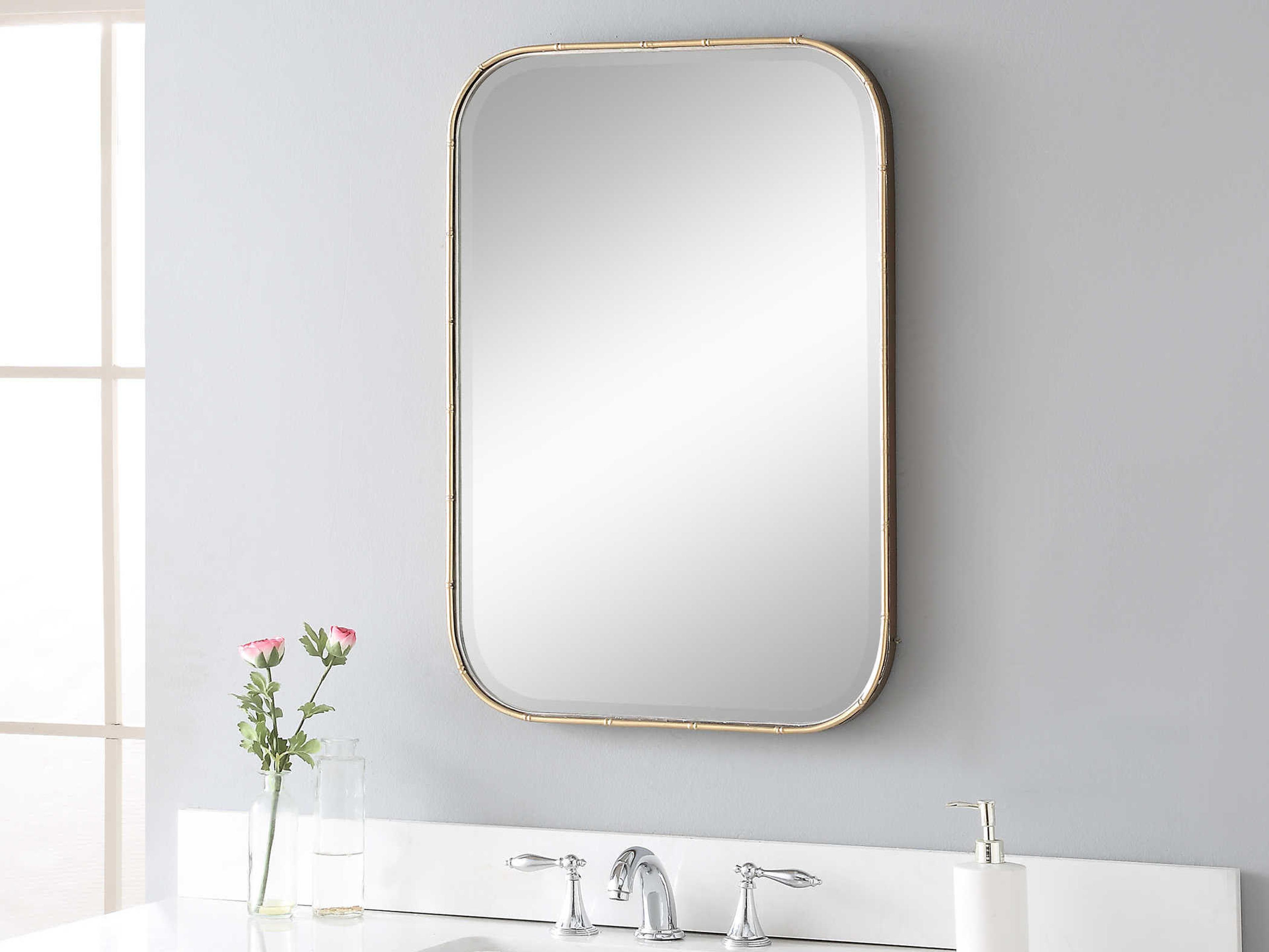 Uttermost Malay Antique Gold Leaf Rectangular Wall Mirror