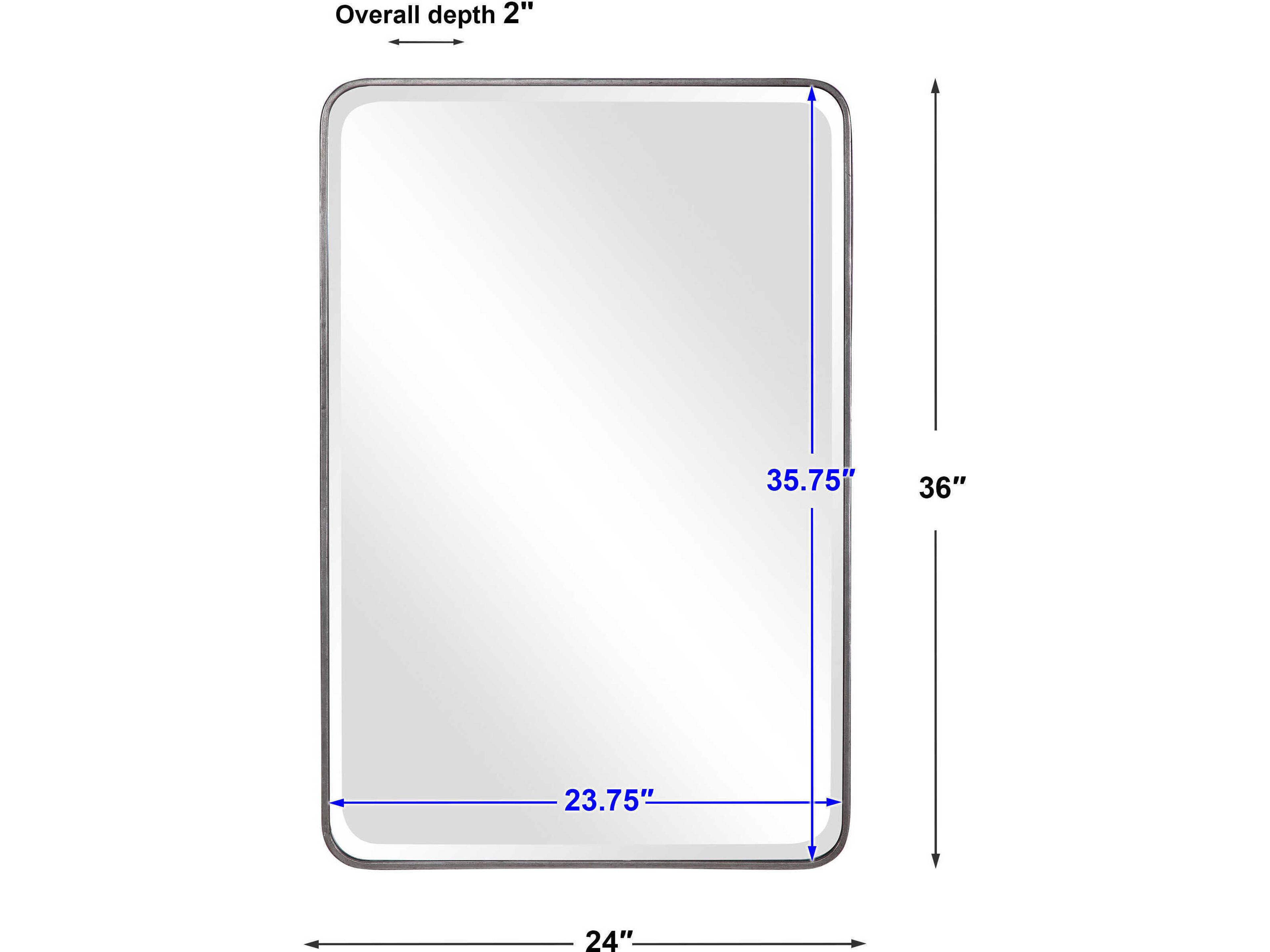 Uttermost Aramis Distressed Silver Rectangular Wall Mirror