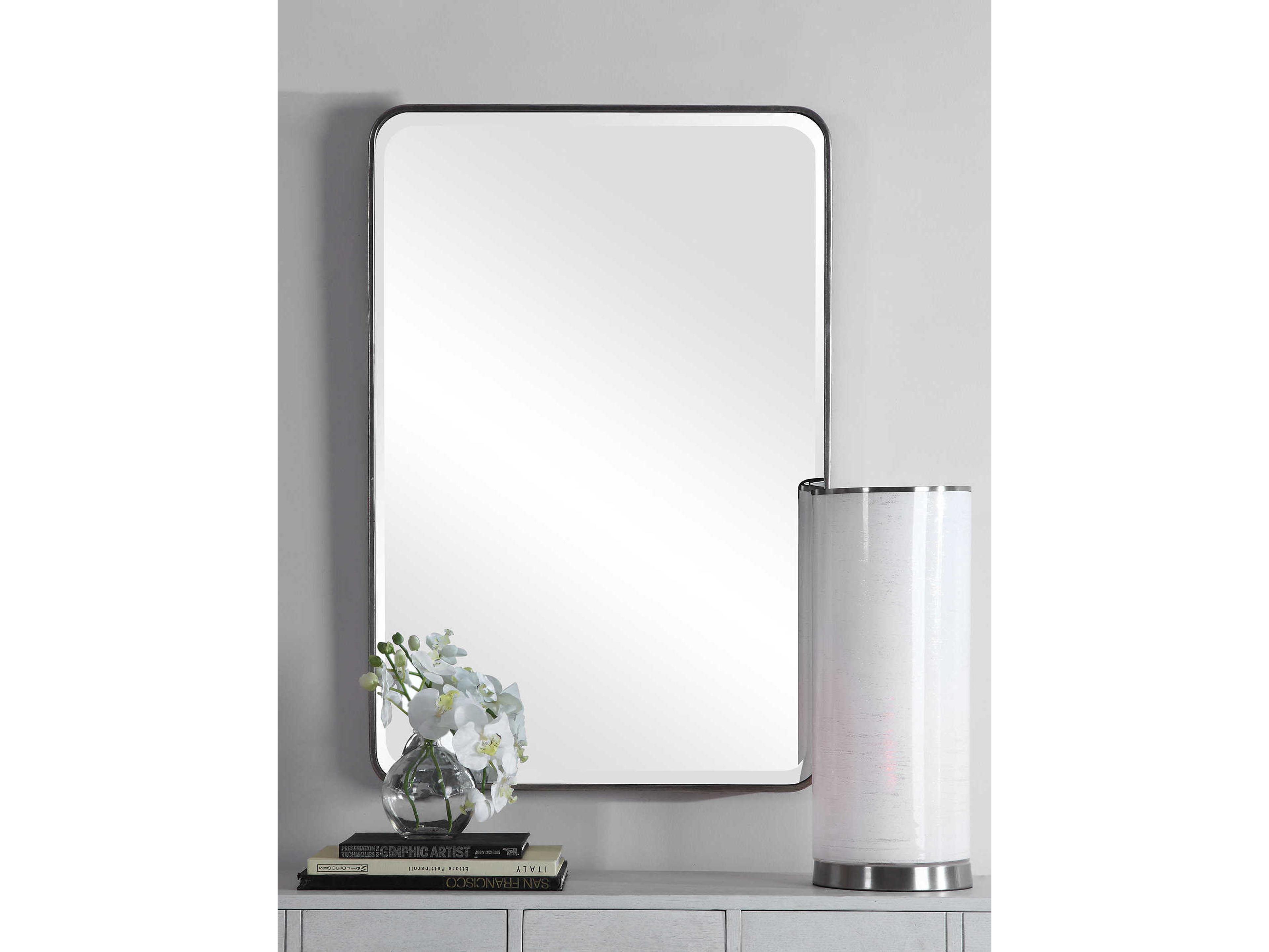 Uttermost Aramis Distressed Silver Rectangular Wall Mirror