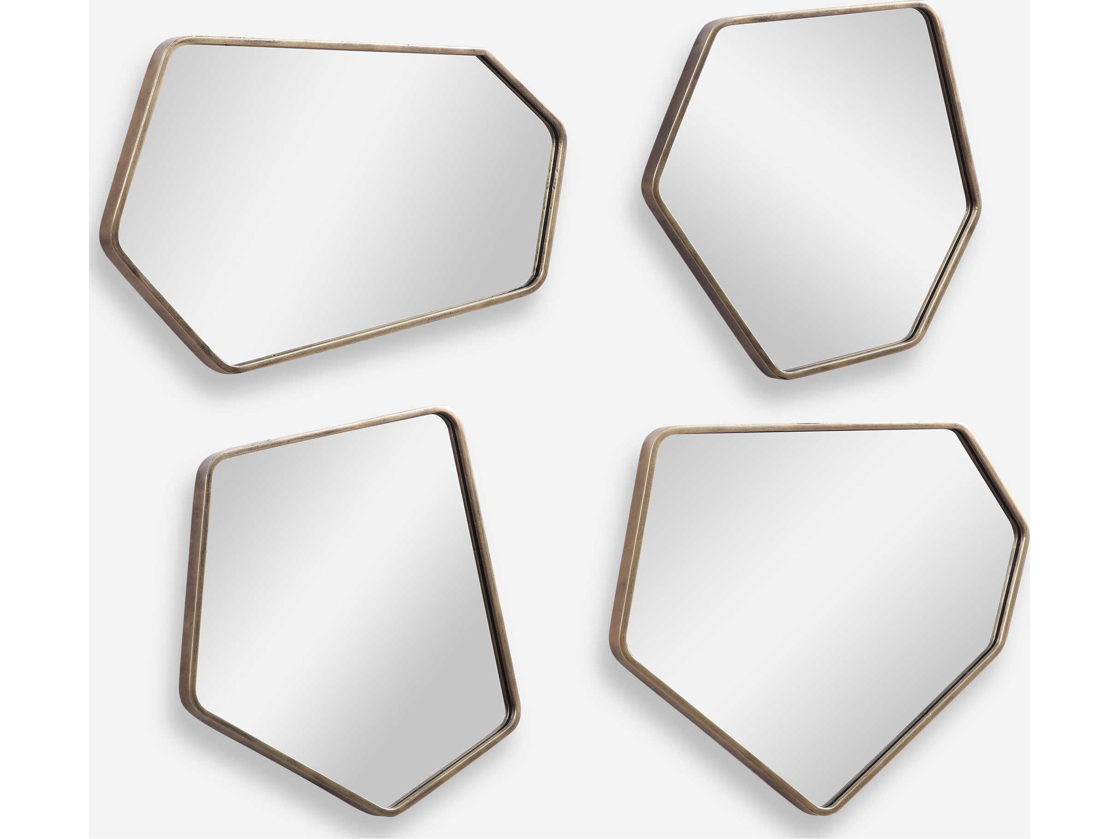 Uttermost Linneah Aged Gold Wall Mirror Set of 4