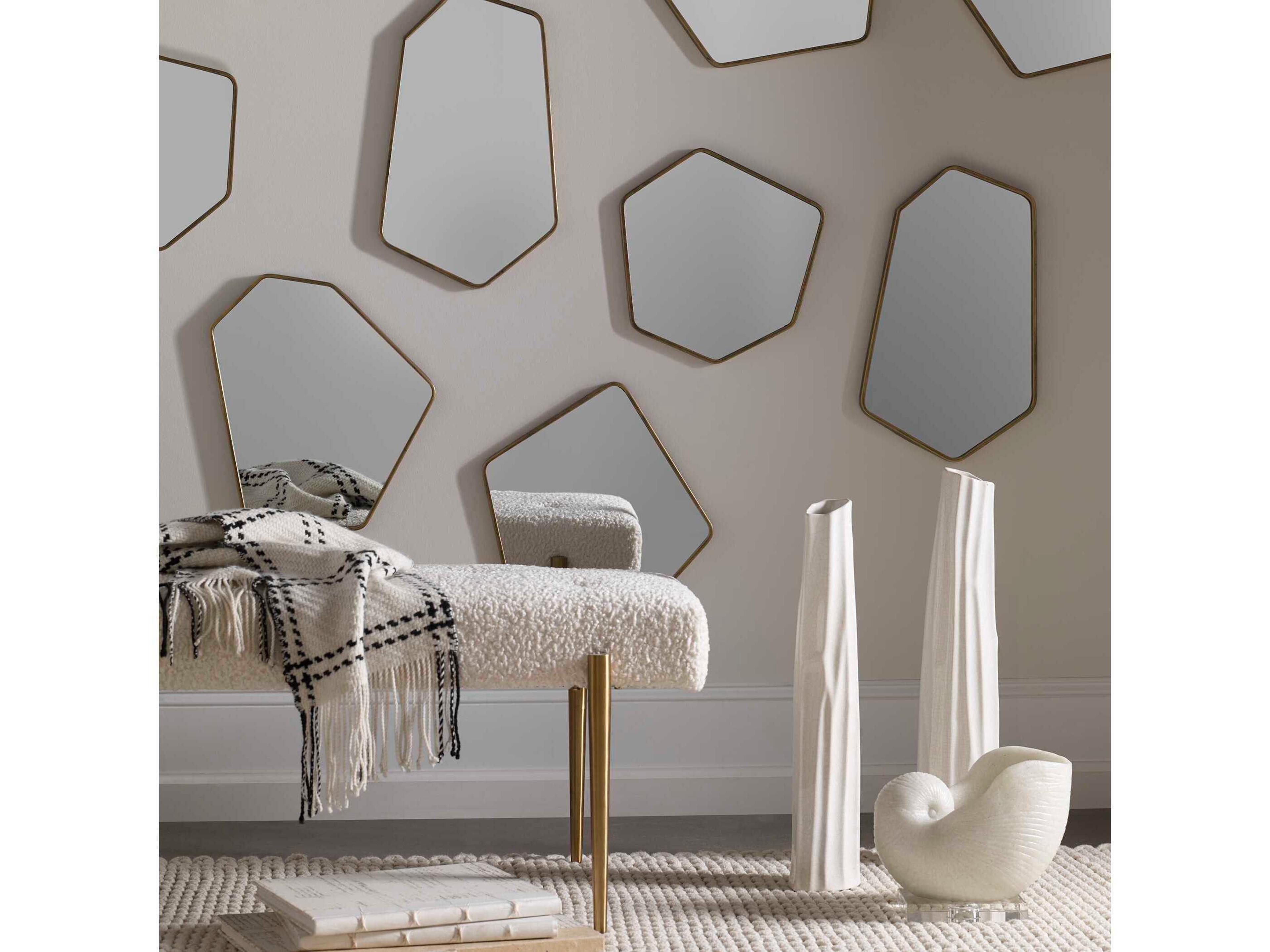 Uttermost Linneah Aged Gold Wall Mirror Set of 4