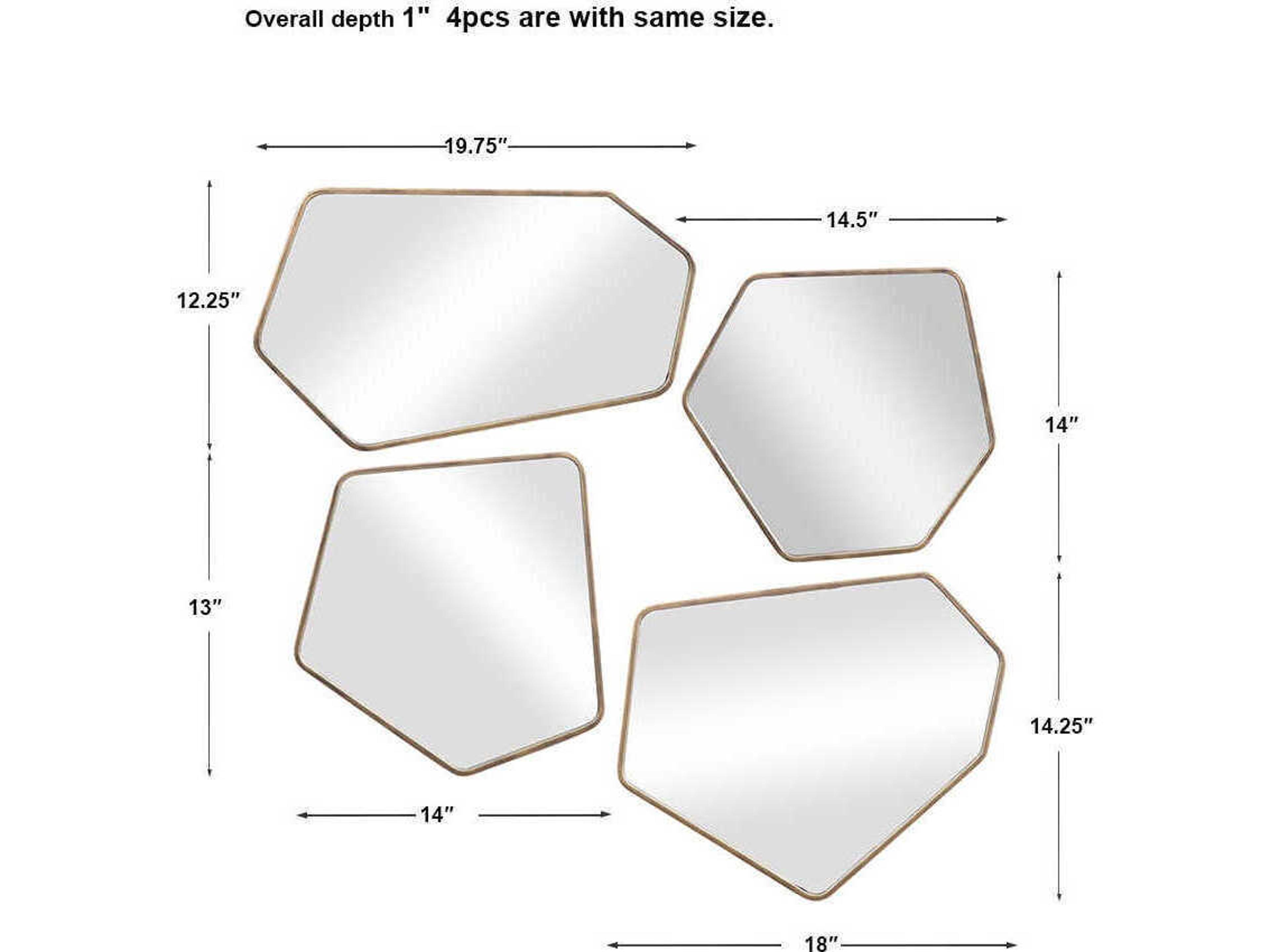 Uttermost Linneah Aged Gold Wall Mirror Set of 4
