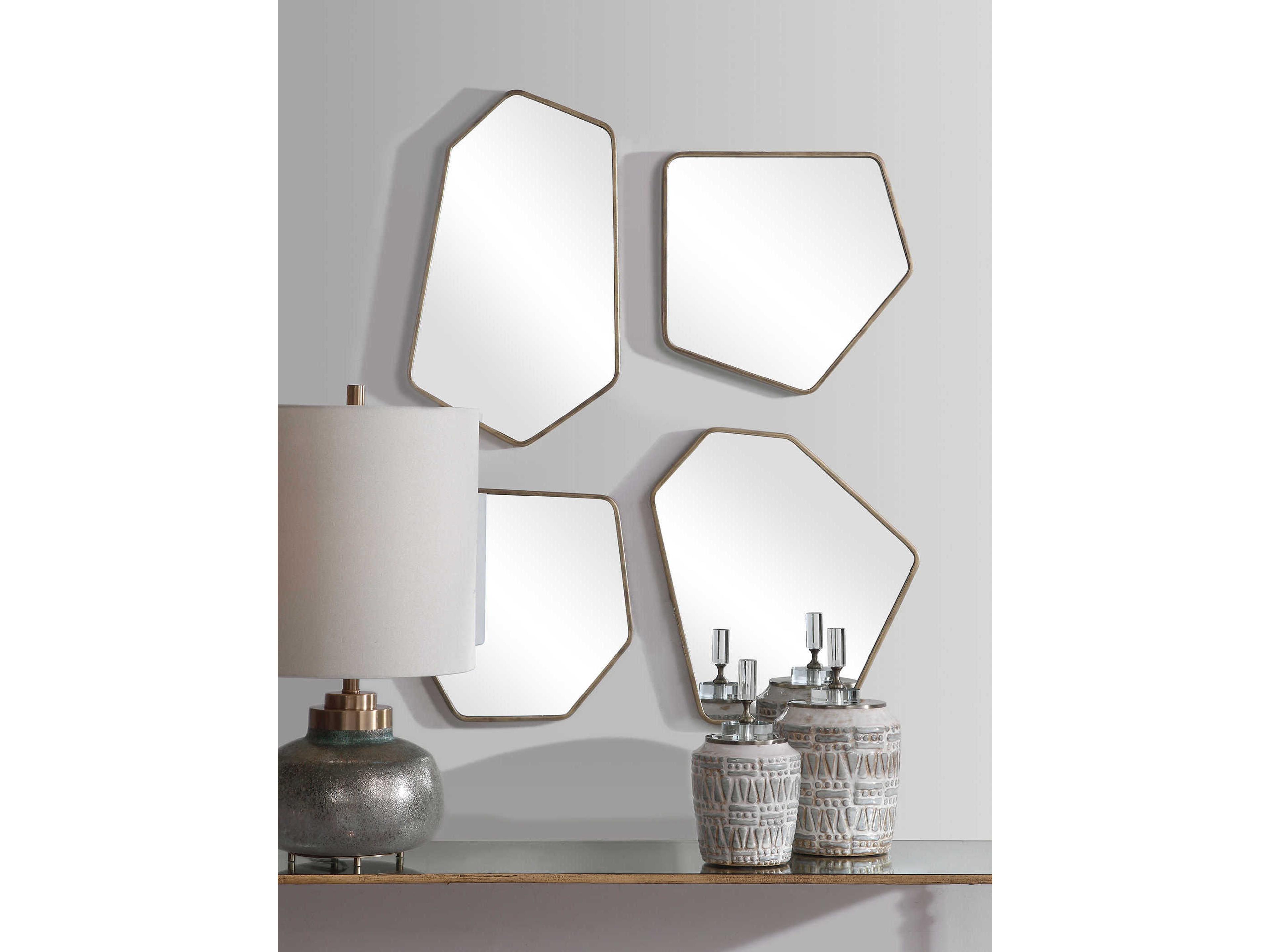 Uttermost Linneah Aged Gold Wall Mirror Set of 4