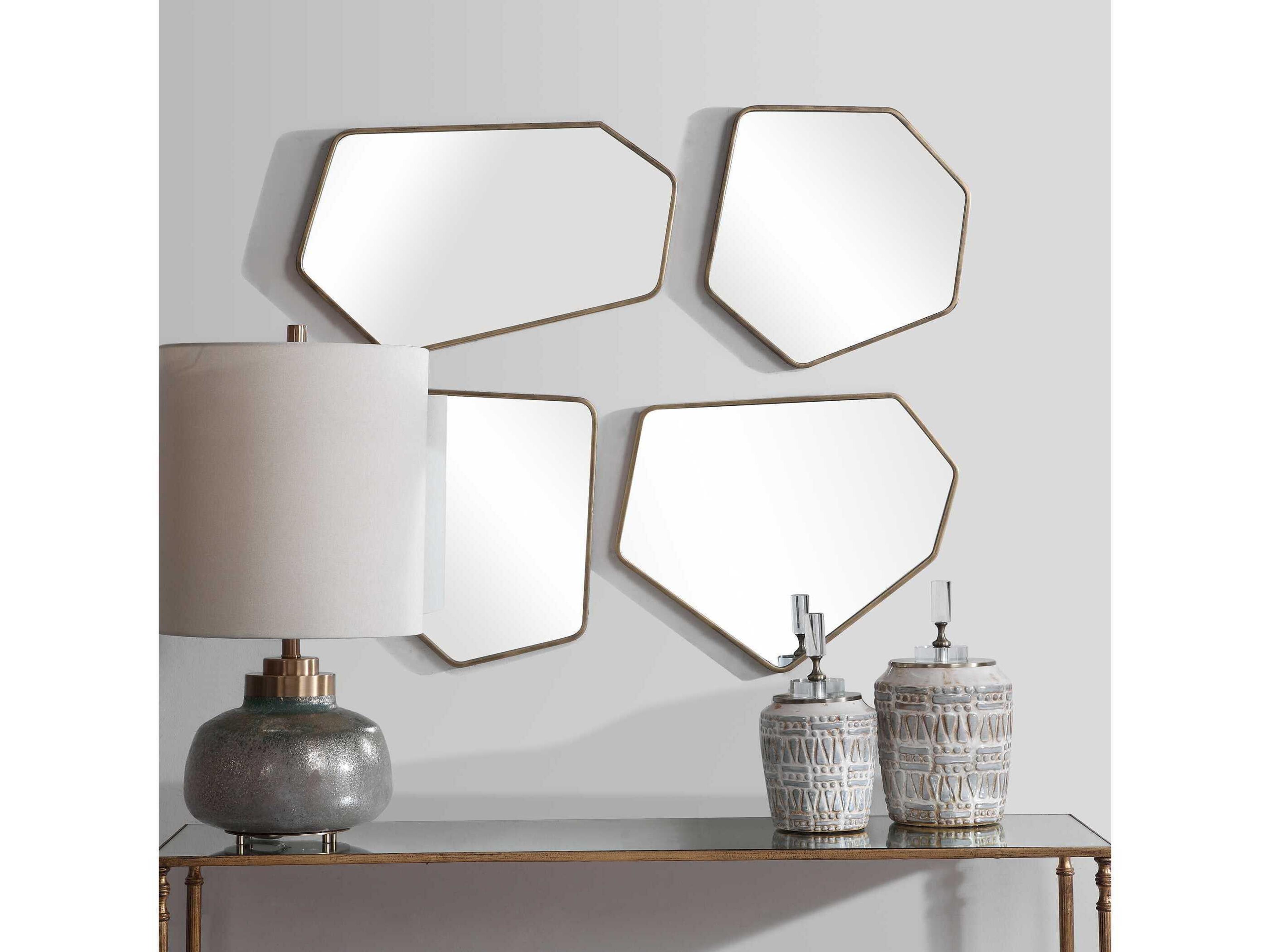 Uttermost Linneah Aged Gold Wall Mirror Set of 4