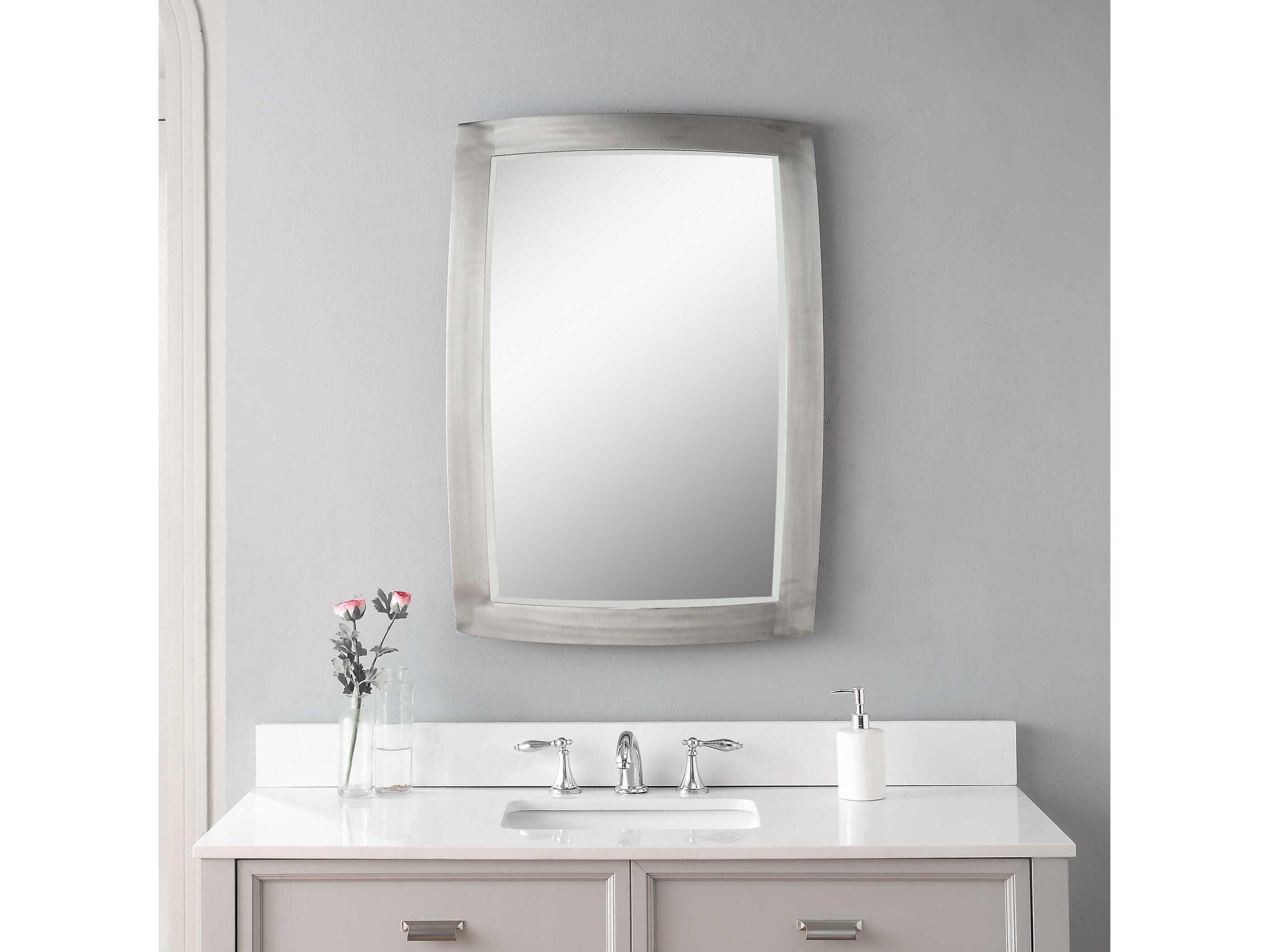 Uttermost Haskill Brushed Nickel Rectangular Wall Mirror