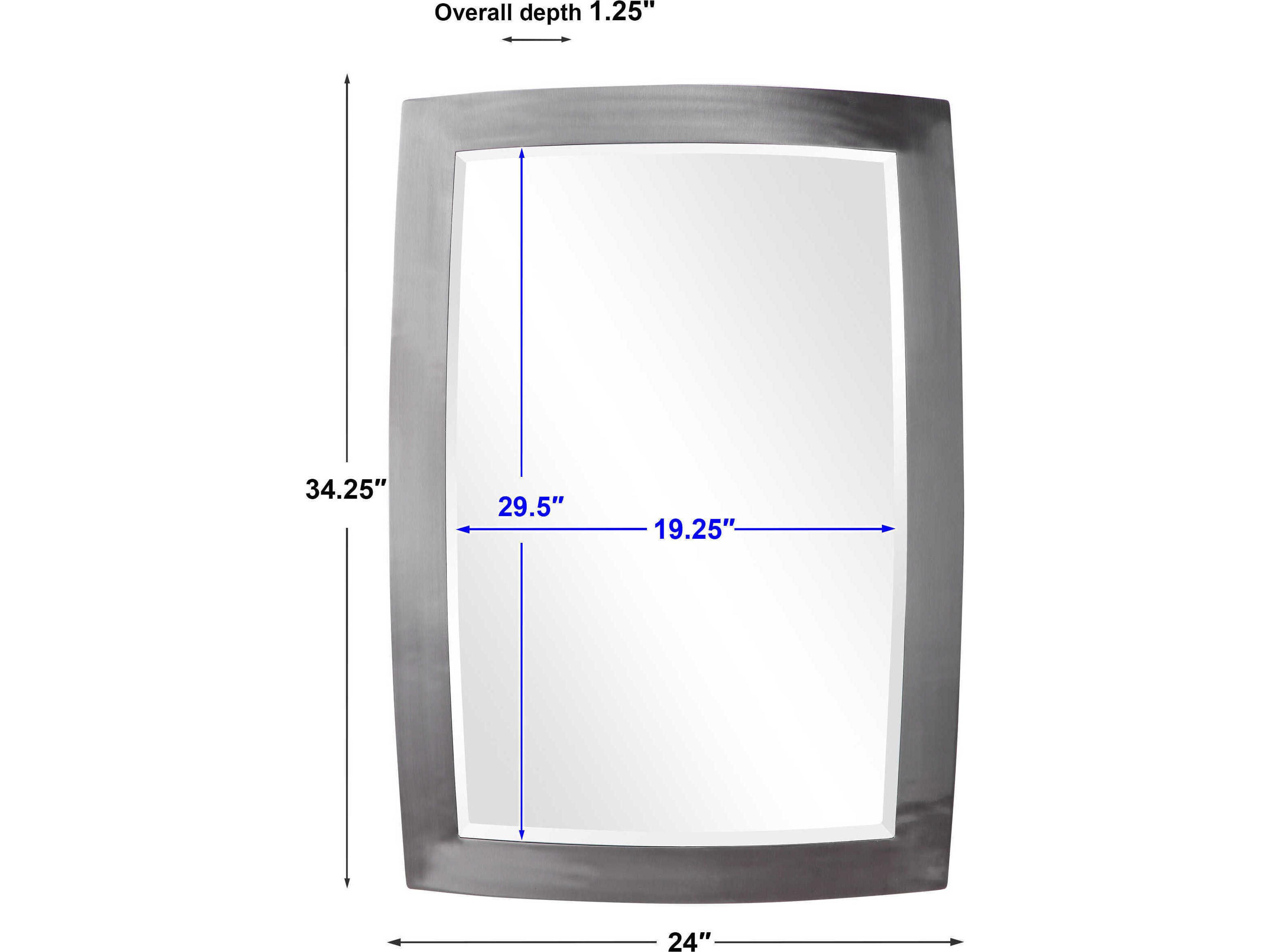 Uttermost Haskill Brushed Nickel Rectangular Wall Mirror