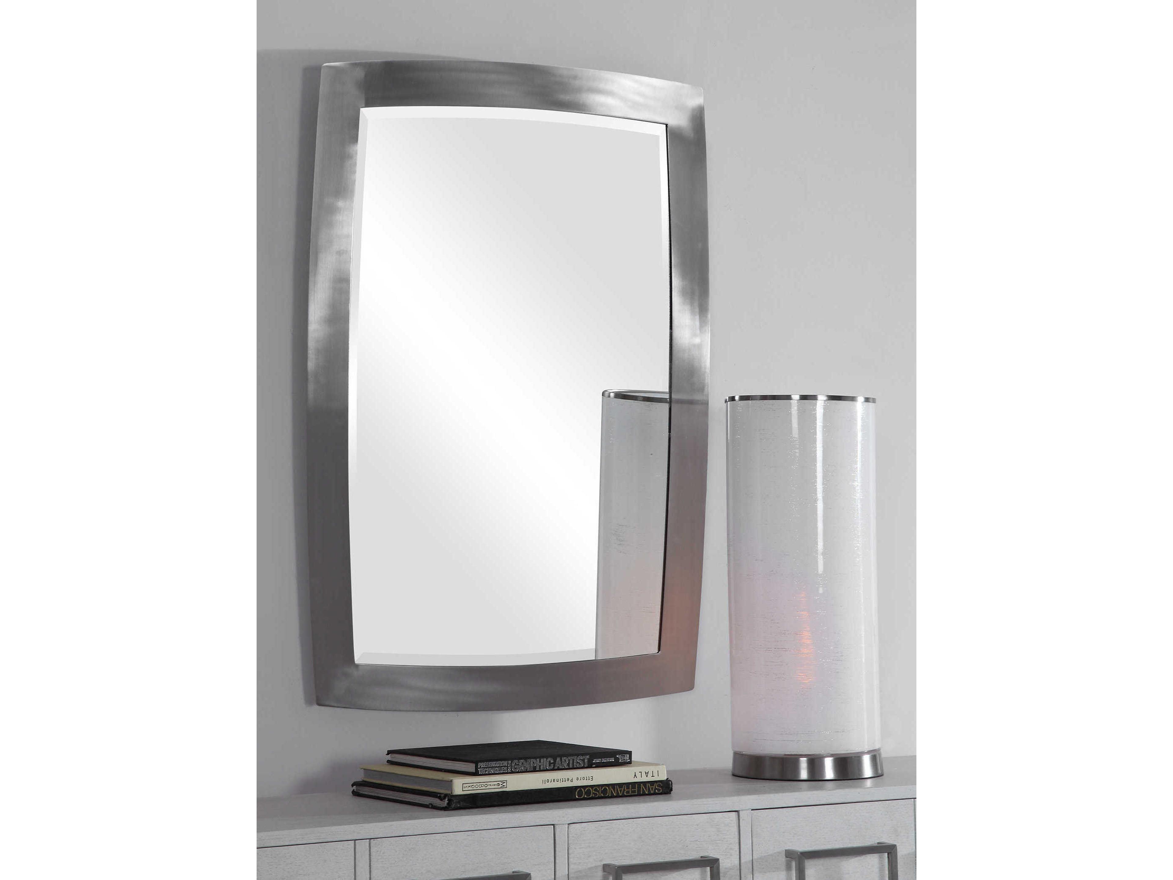 Uttermost Haskill Brushed Nickel Rectangular Wall Mirror