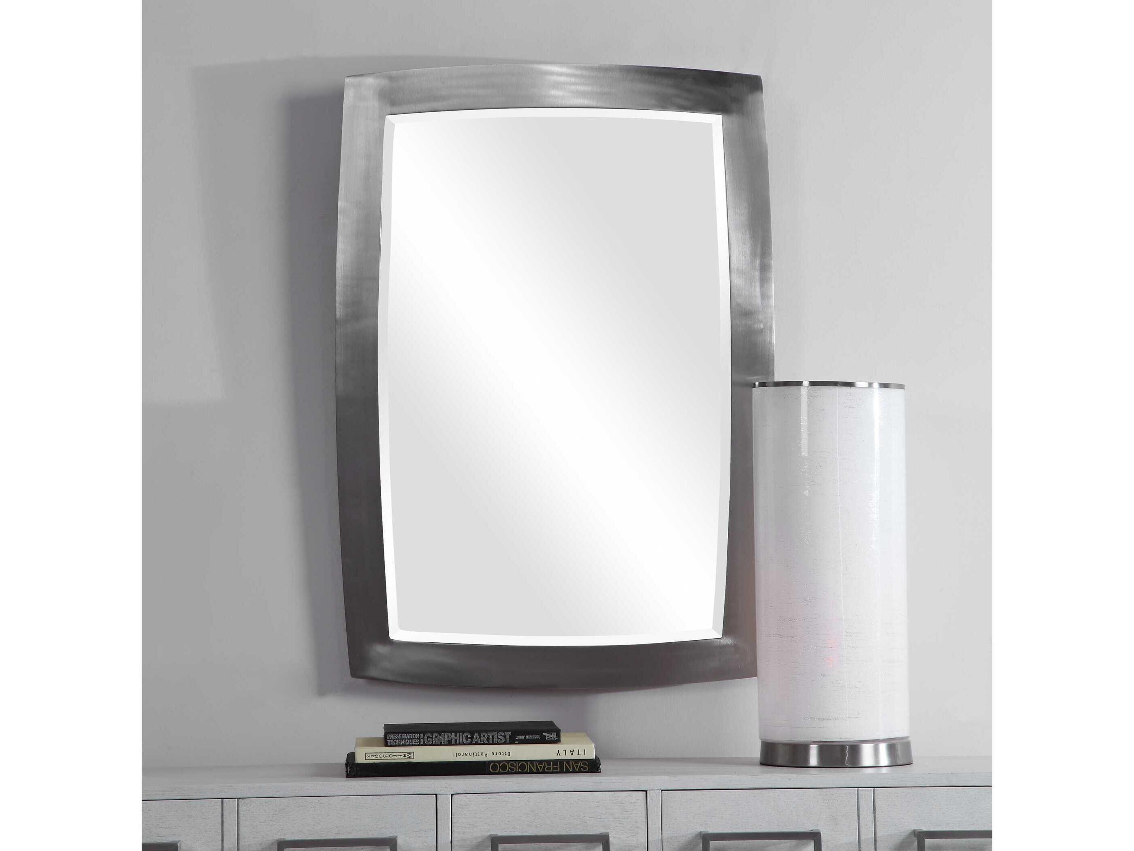 Uttermost Haskill Brushed Nickel Rectangular Wall Mirror