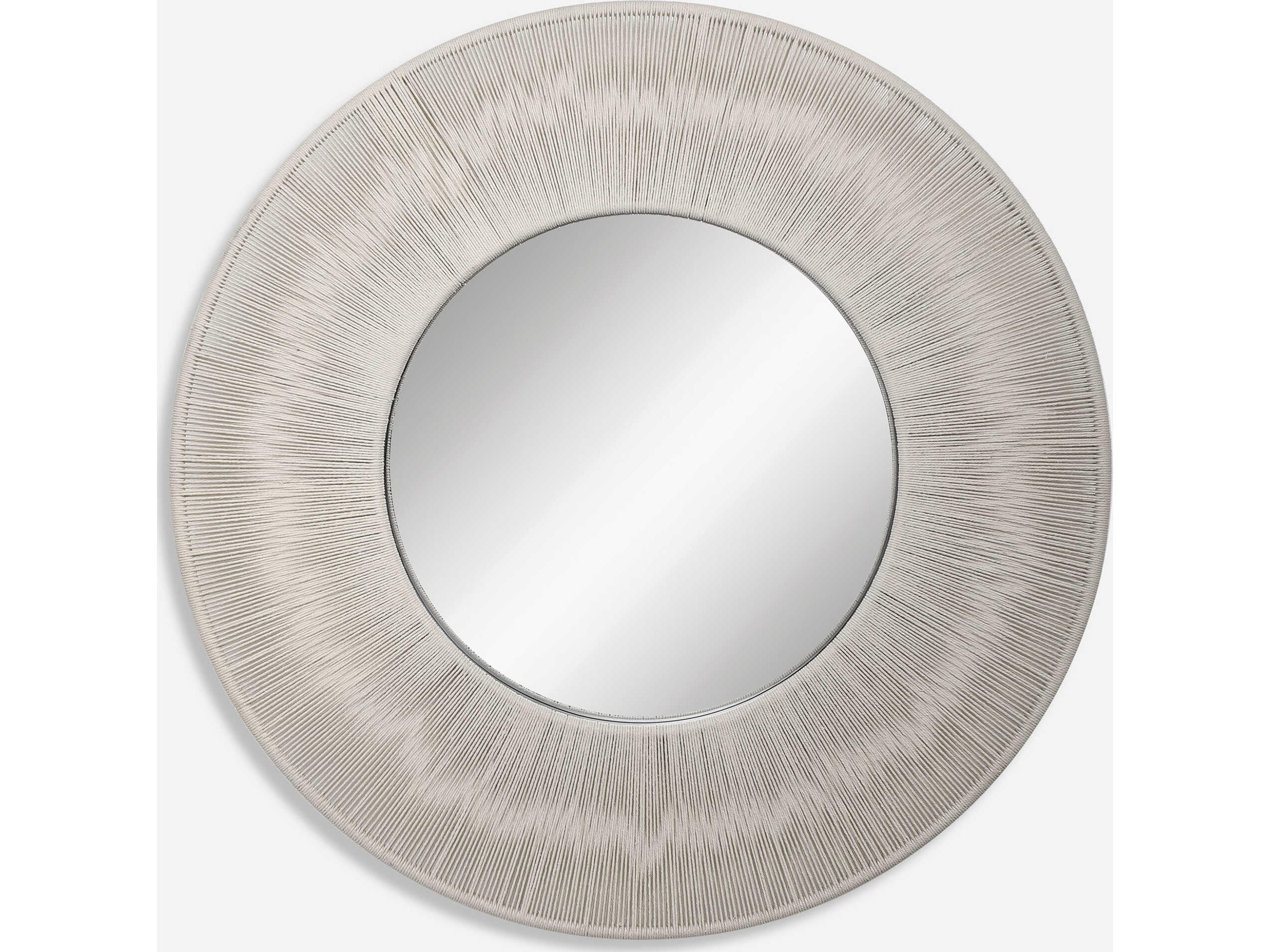 Sailor Knot Neutral Beige Round Wall Mirror